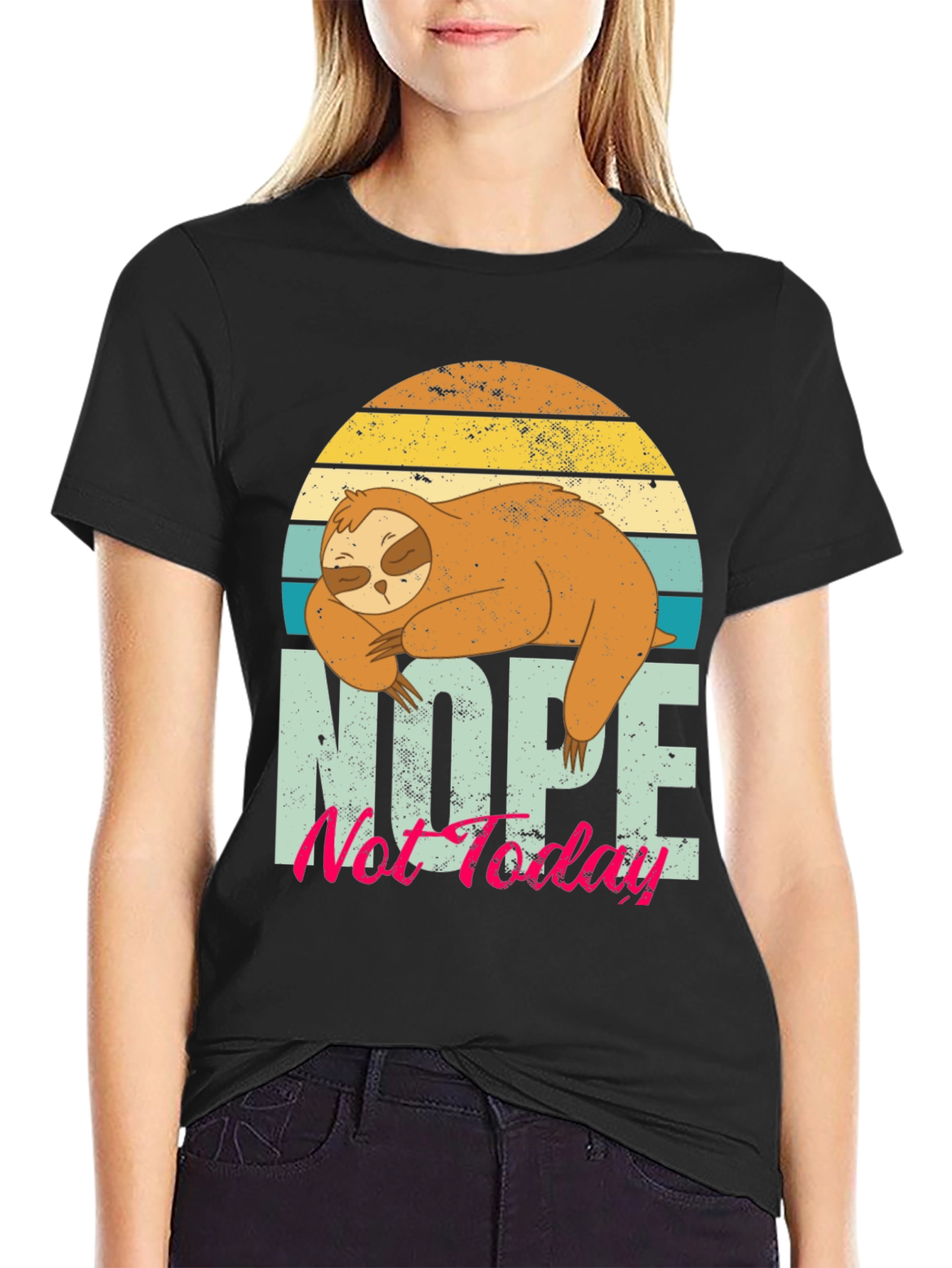 Funny Sloth Graphic T-Shirt - Nope Not Today