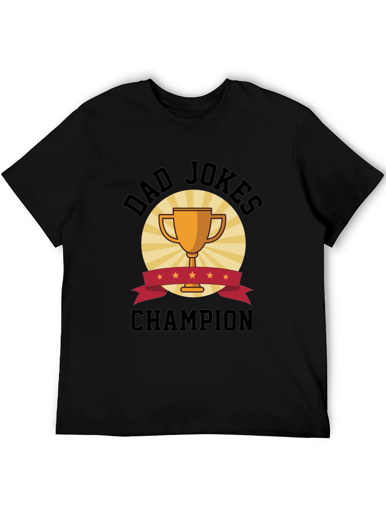 Dad Jokes Champion Black T-Shirt