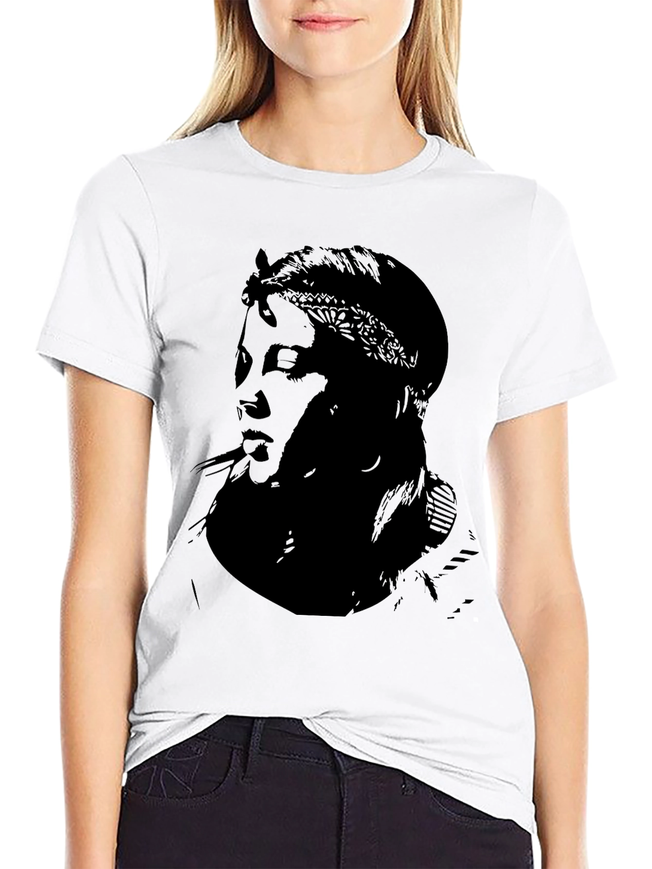 Tupac Silhouette Graphic Black T-Shirt