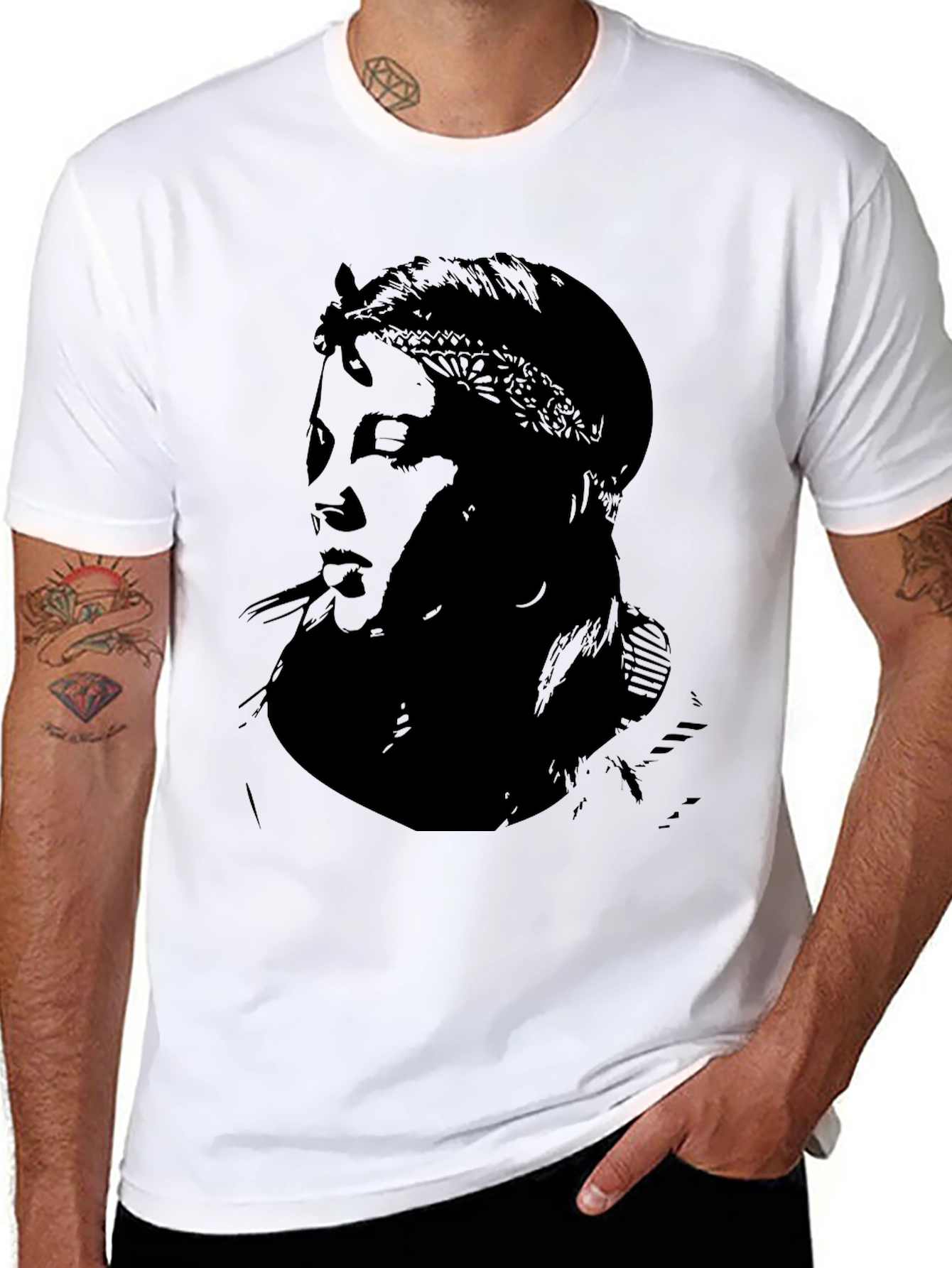 Tupac Silhouette Graphic Black T-Shirt