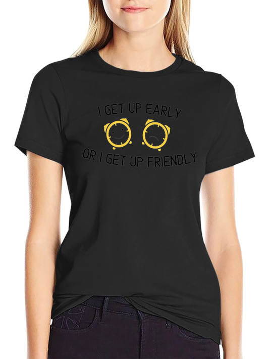 Funny T-Shirt: Early Bird or Grumpy Morning Alarm Clock Humor Tee