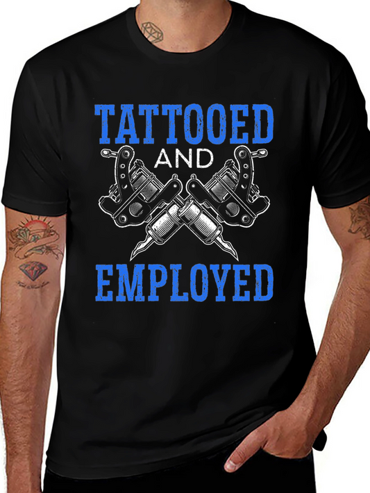 Tattooed and Employed Graphic T-Shirt - Black