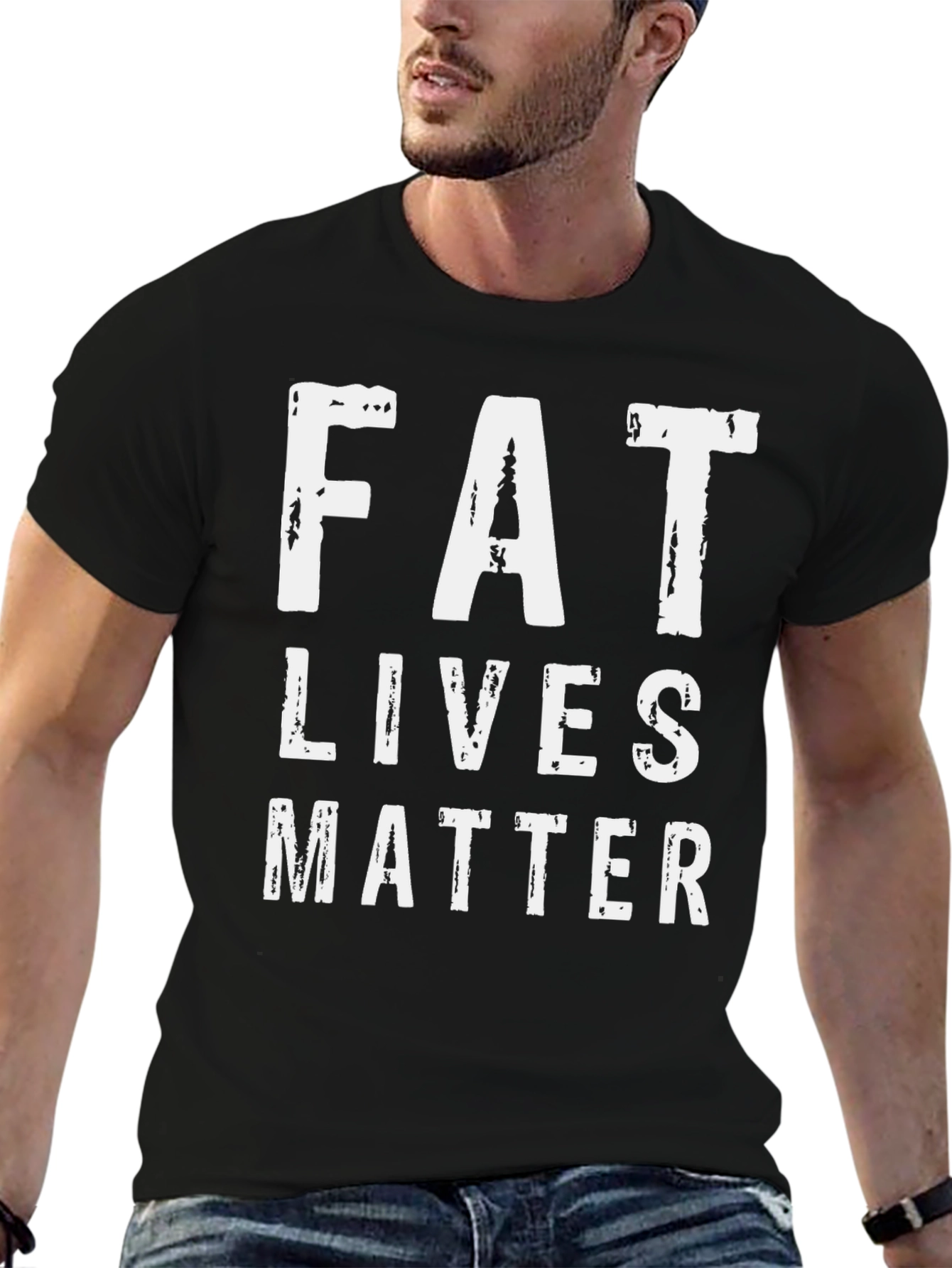 Fat Lives Matter Graphic Tee - Mens Black T-Shirt