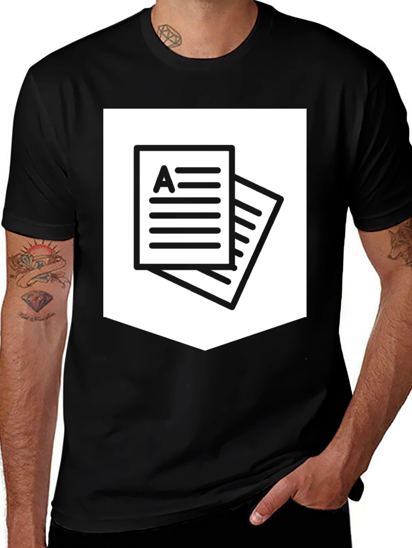 Statement T-Shirt - Black Paper Icon