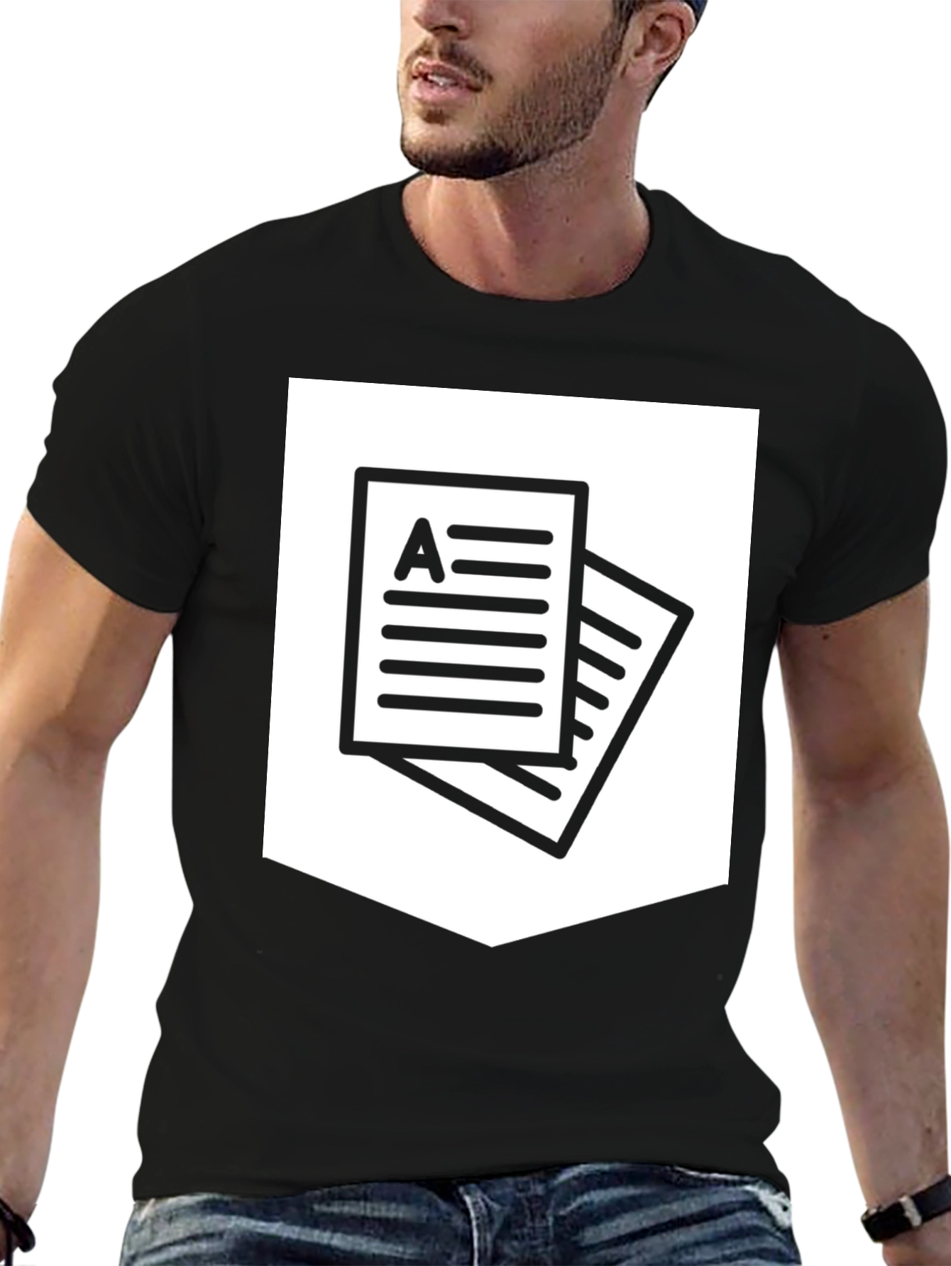 Statement T-Shirt - Black Paper Icon