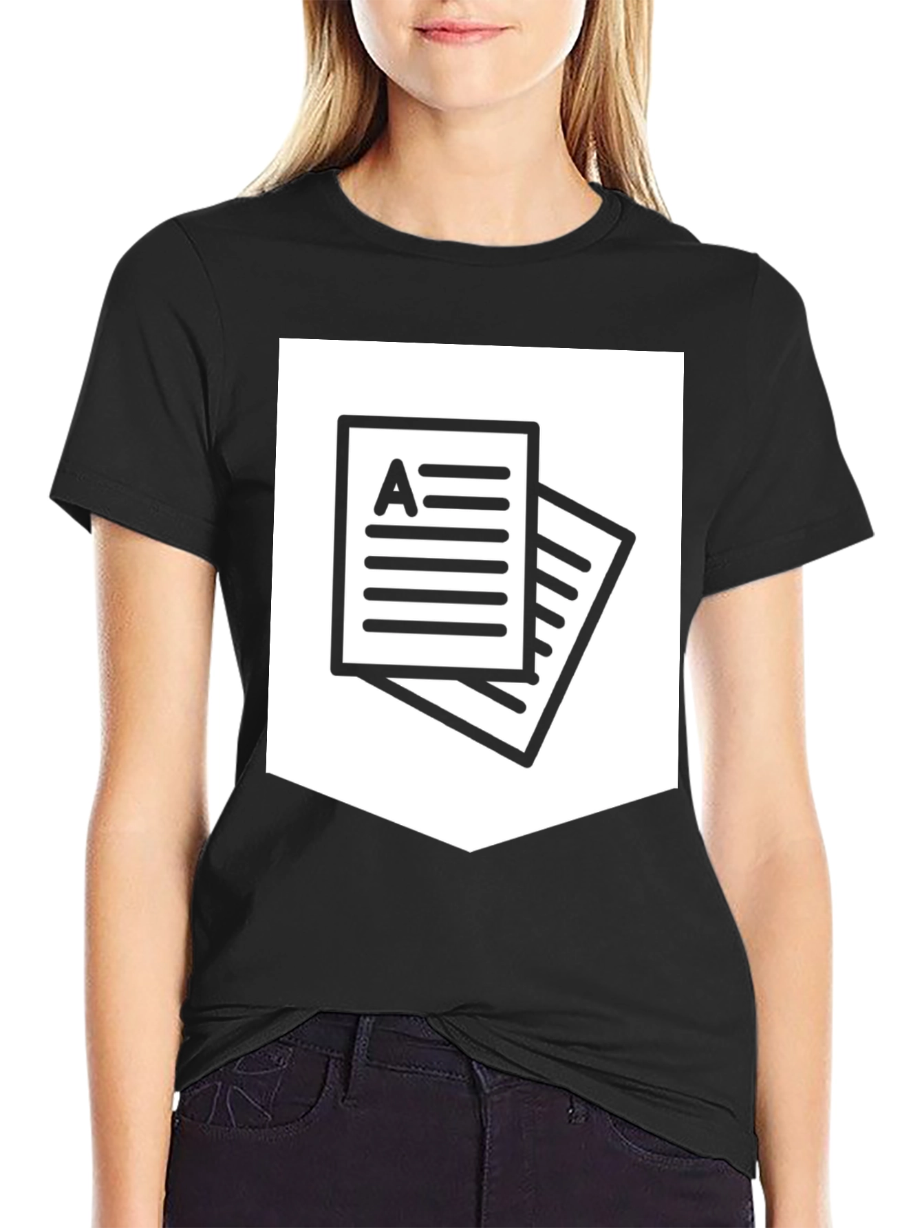 Statement T-Shirt - Black Paper Icon