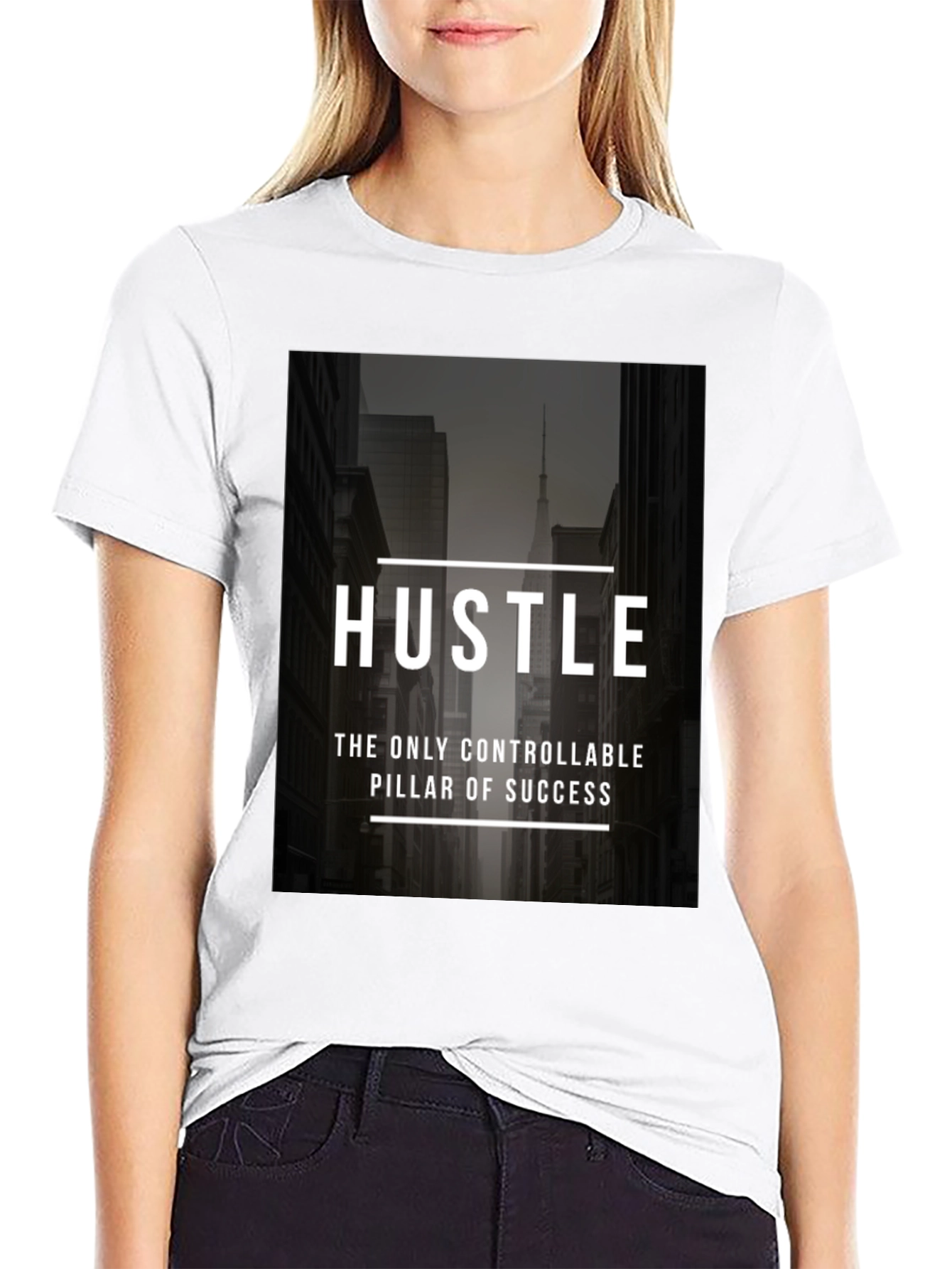 Hustle T-Shirt: Cityscape Motivation Tee