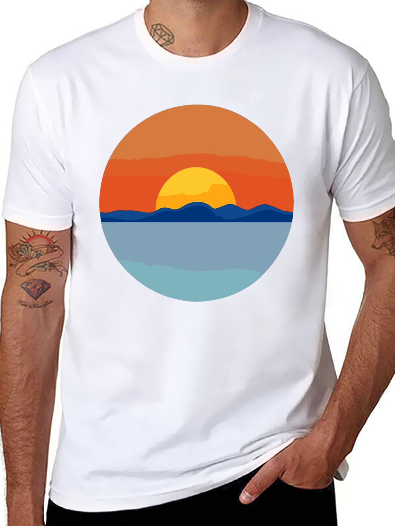 Sunset Graphic T-Shirt - Coastal Design