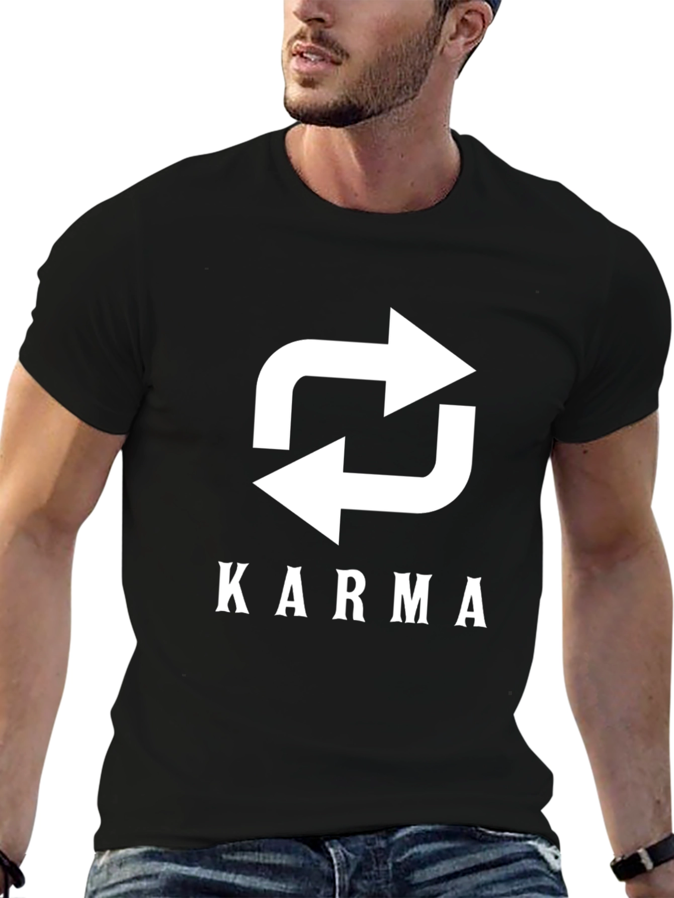 Karma Recycle Arrow Graphic Tee - Black