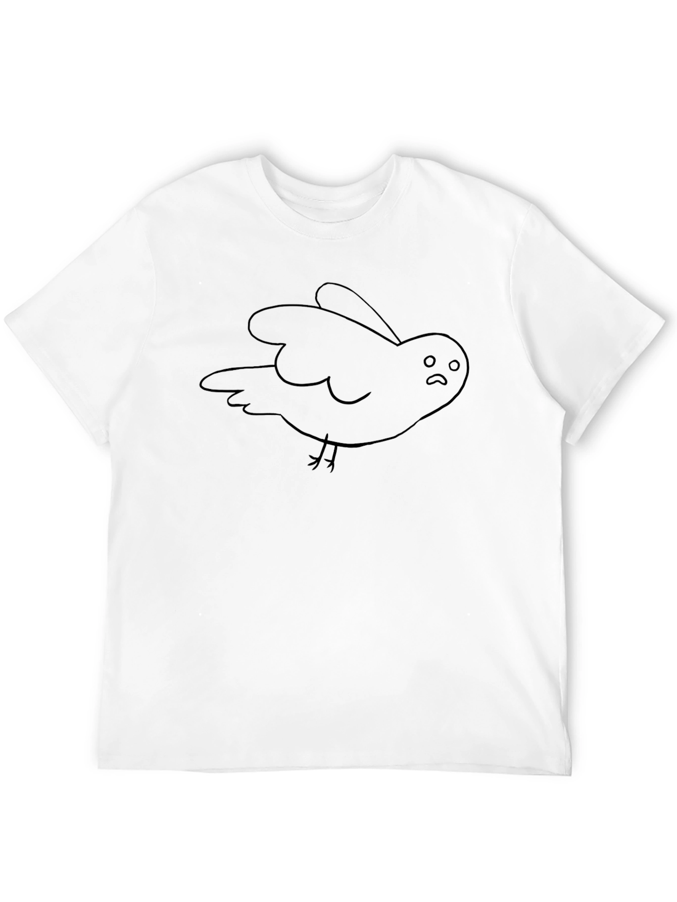 Sad Bird Graphic Black T-Shirt