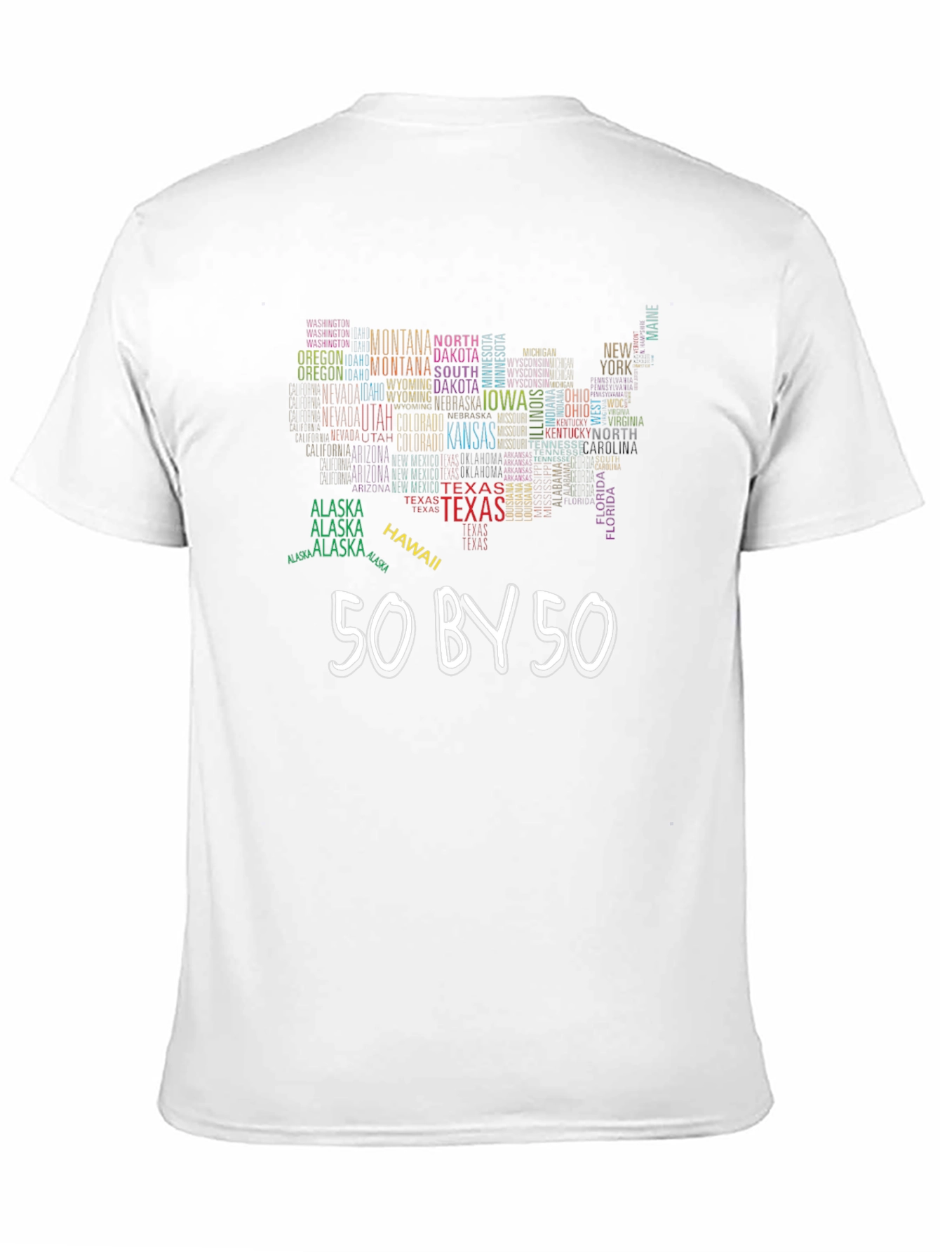 50 By 50 USA States Graphic T-Shirt