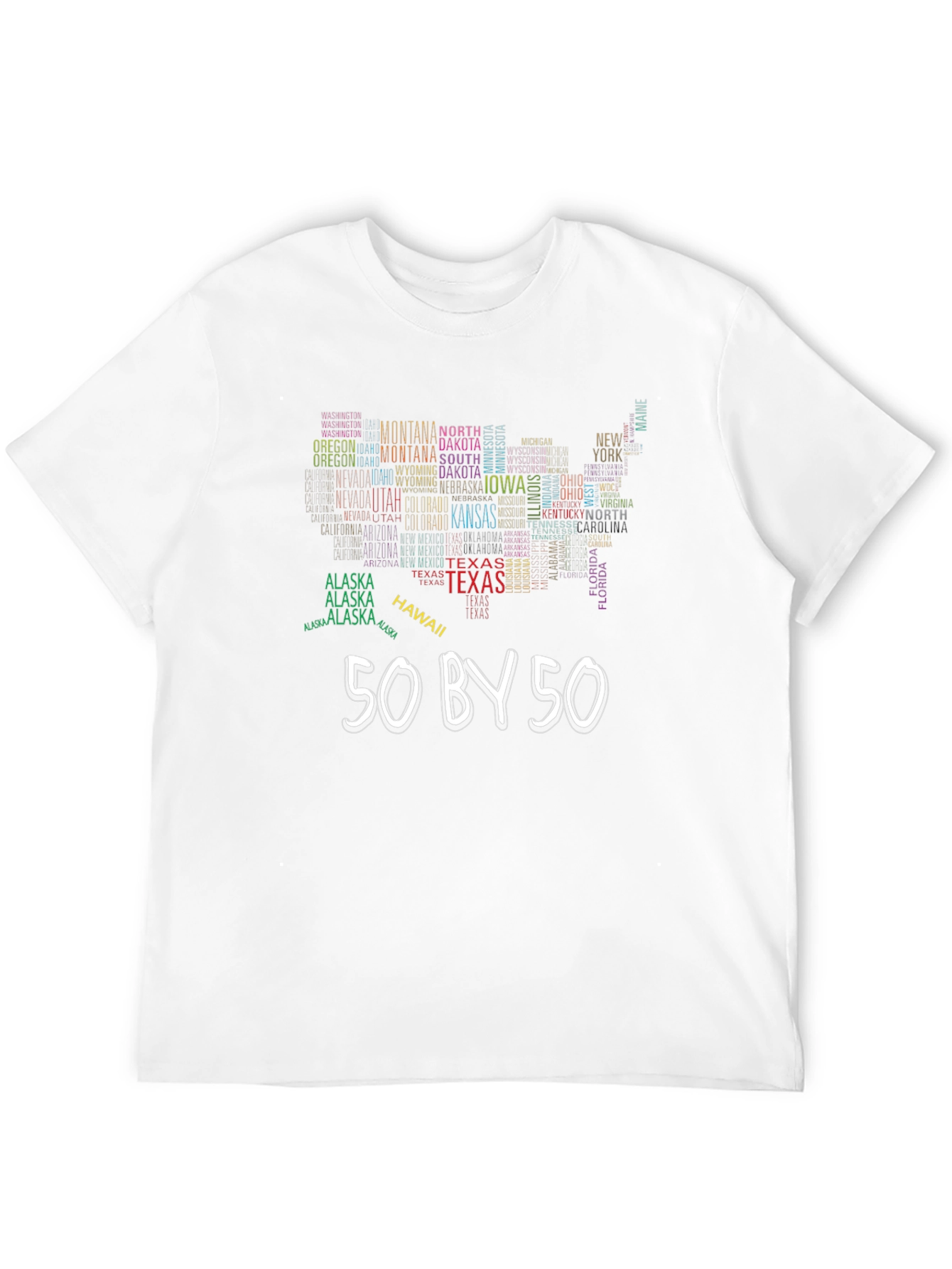 50 By 50 USA States Graphic T-Shirt