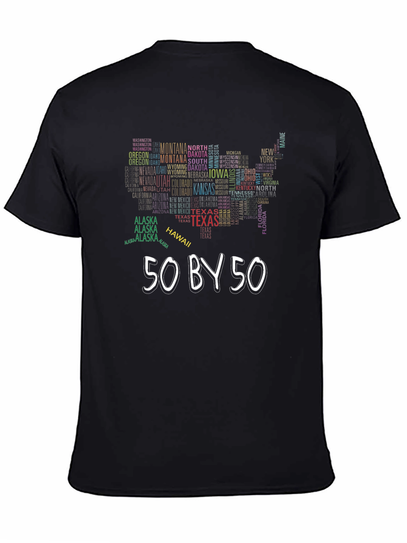 50 By 50 USA States Graphic T-Shirt