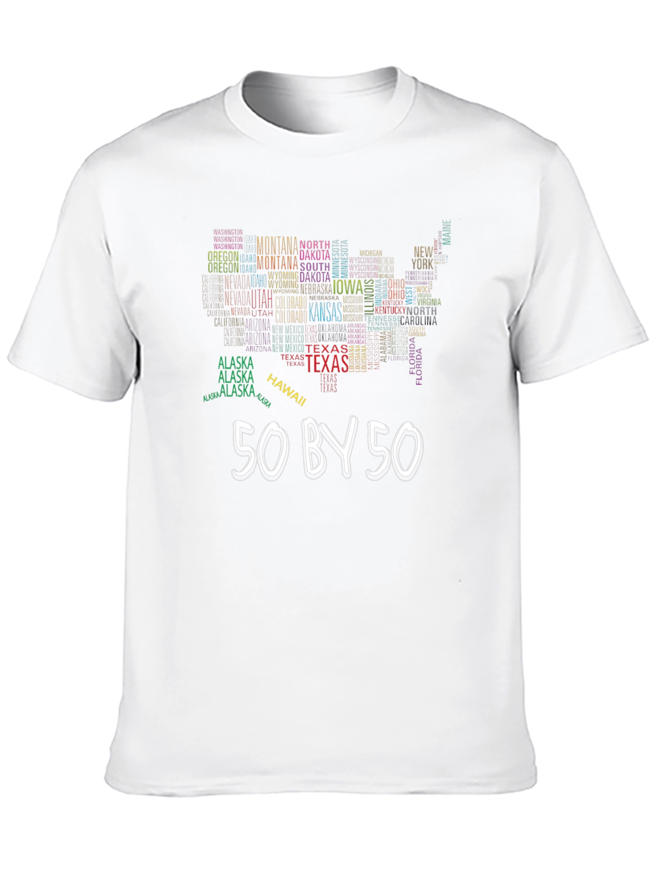 50 By 50 USA States Graphic T-Shirt