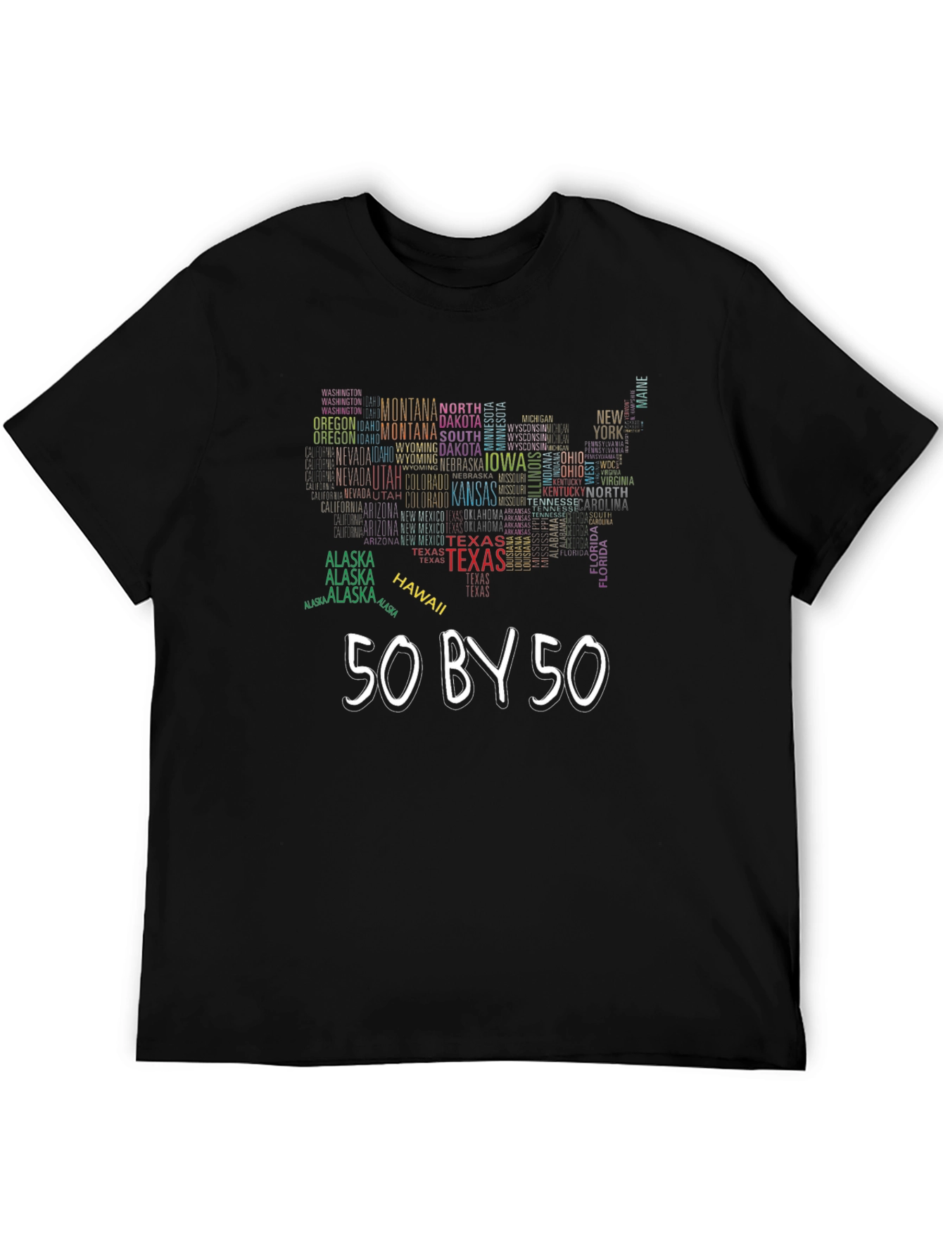 50 By 50 USA States Graphic T-Shirt