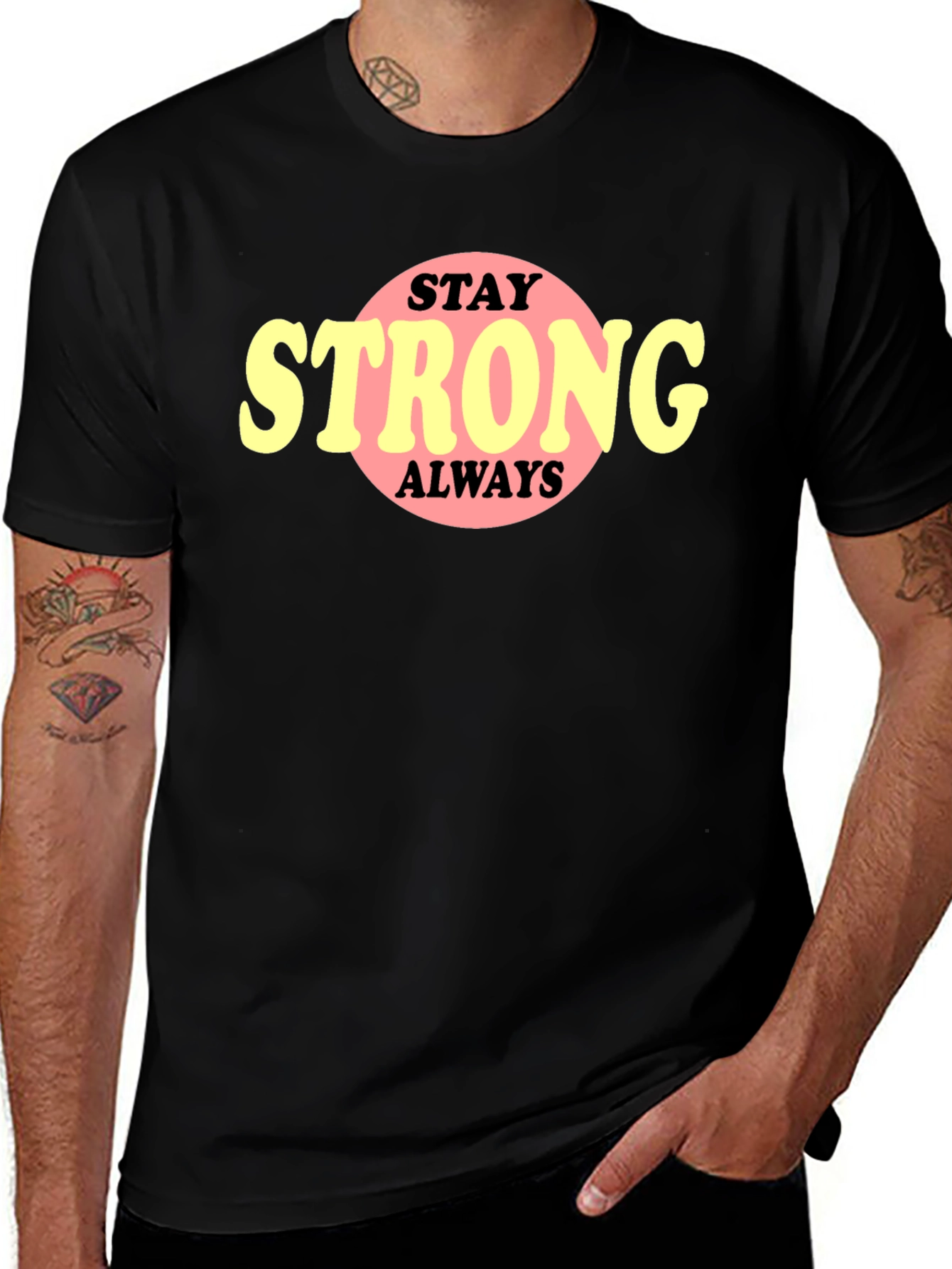 Stay Strong Always Graphic Tee - Black