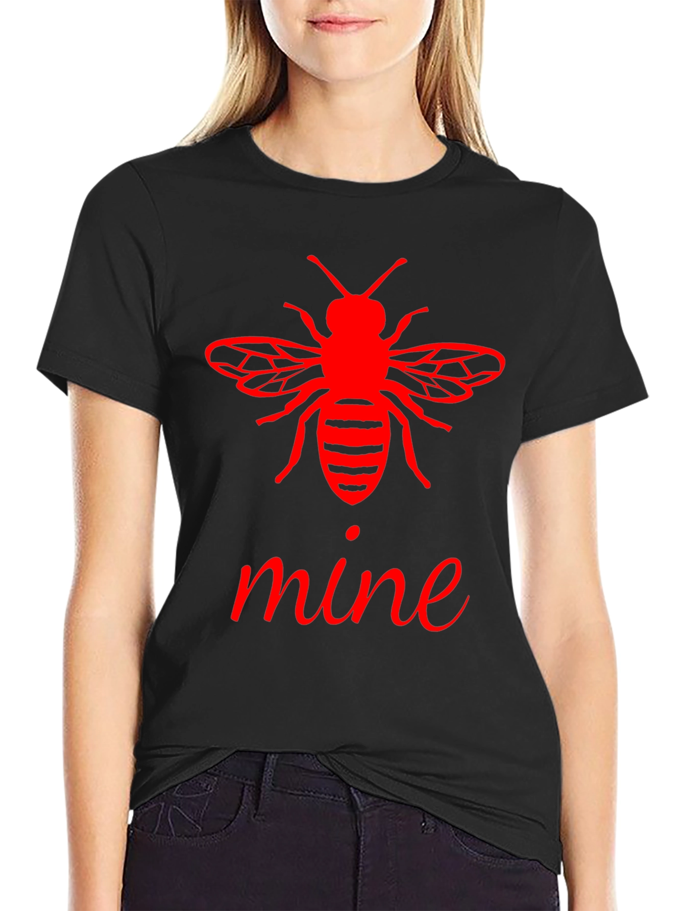 Bee Mine Graphic Tee - Stylish Black T-Shirt