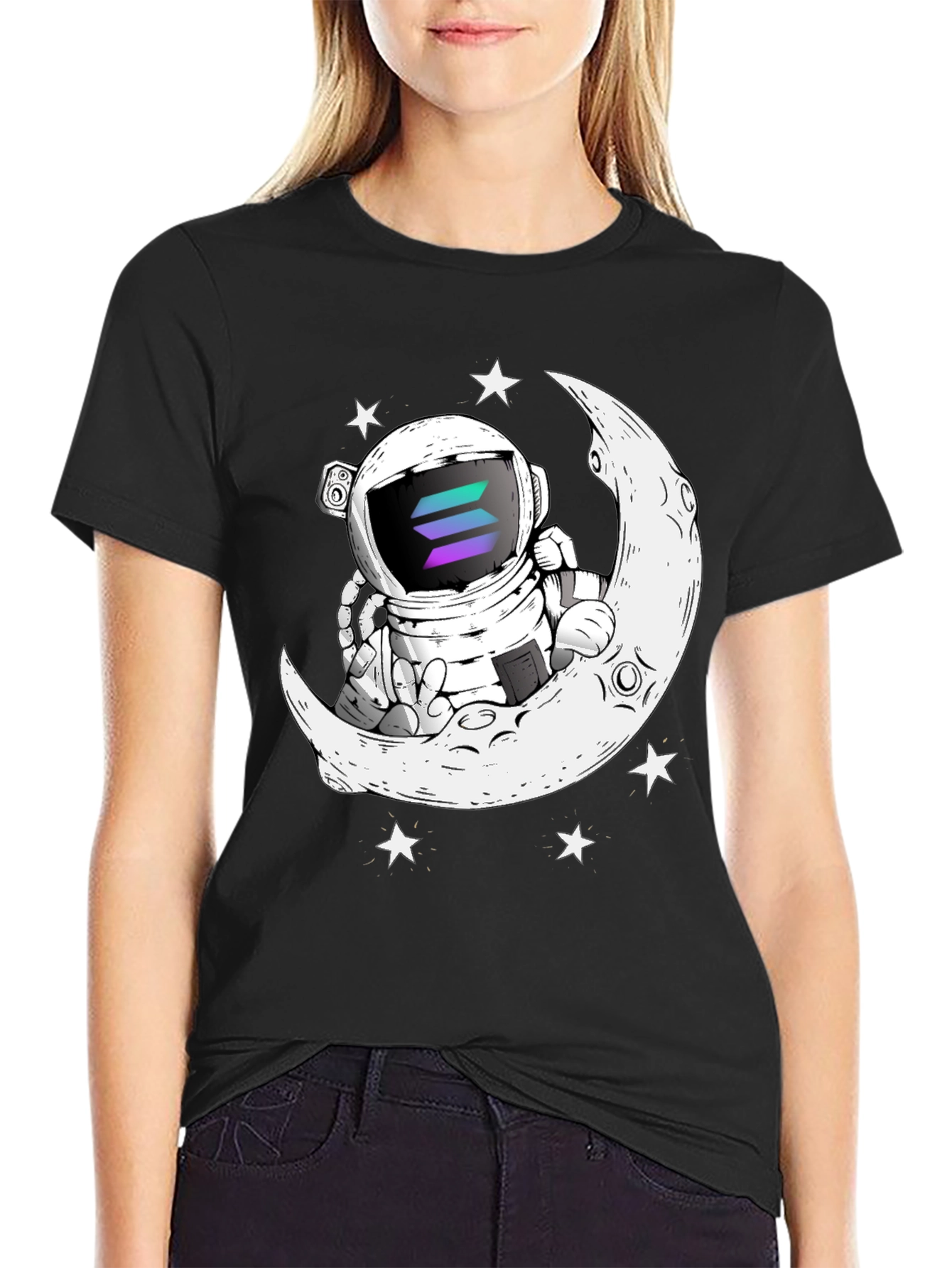 Astronaut Moon T-Shirt - Crypto Space Tee