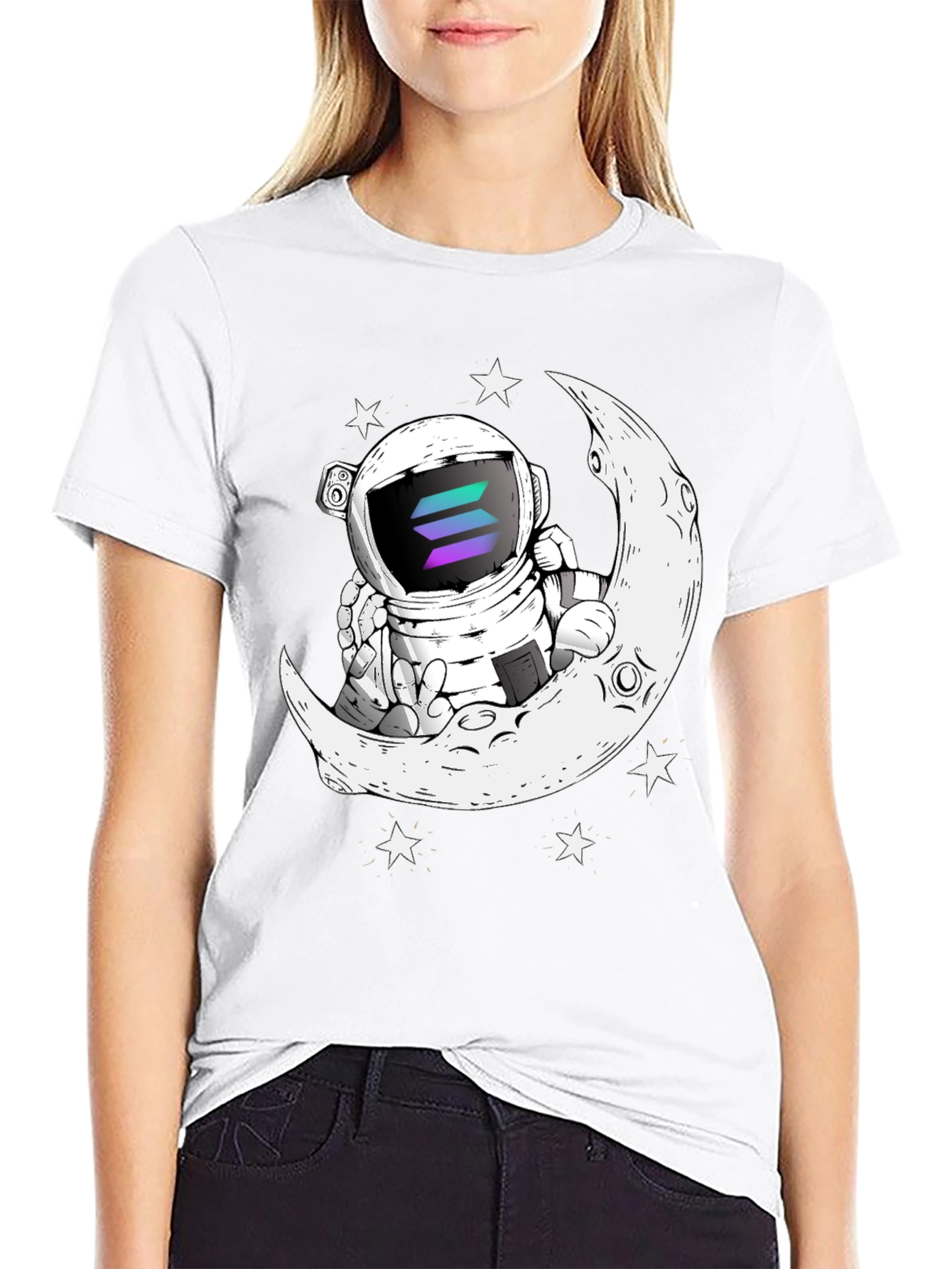 Astronaut Moon T-Shirt - Crypto Space Tee