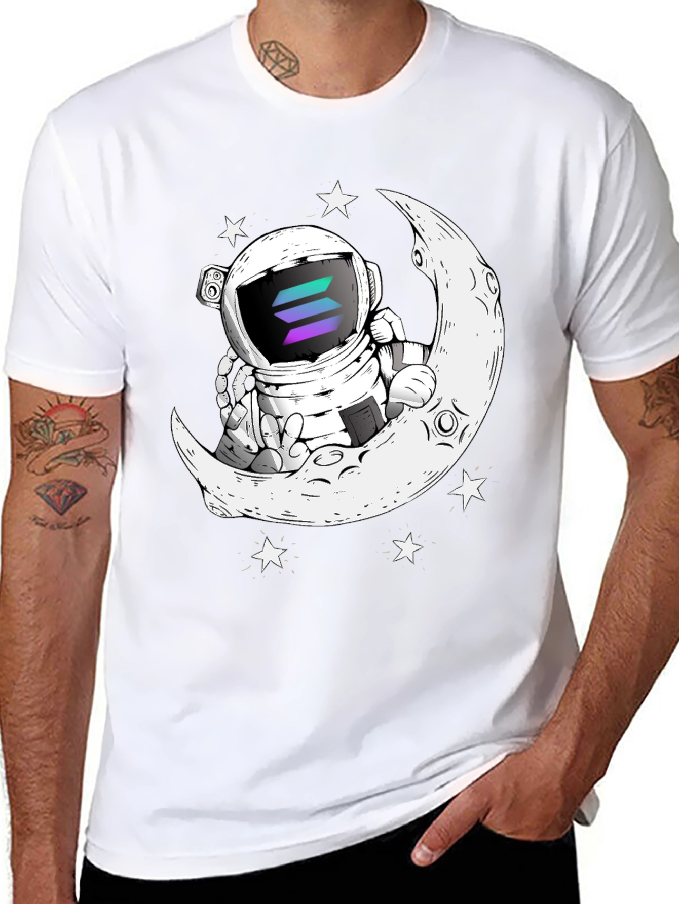 Astronaut Moon T-Shirt - Crypto Space Tee