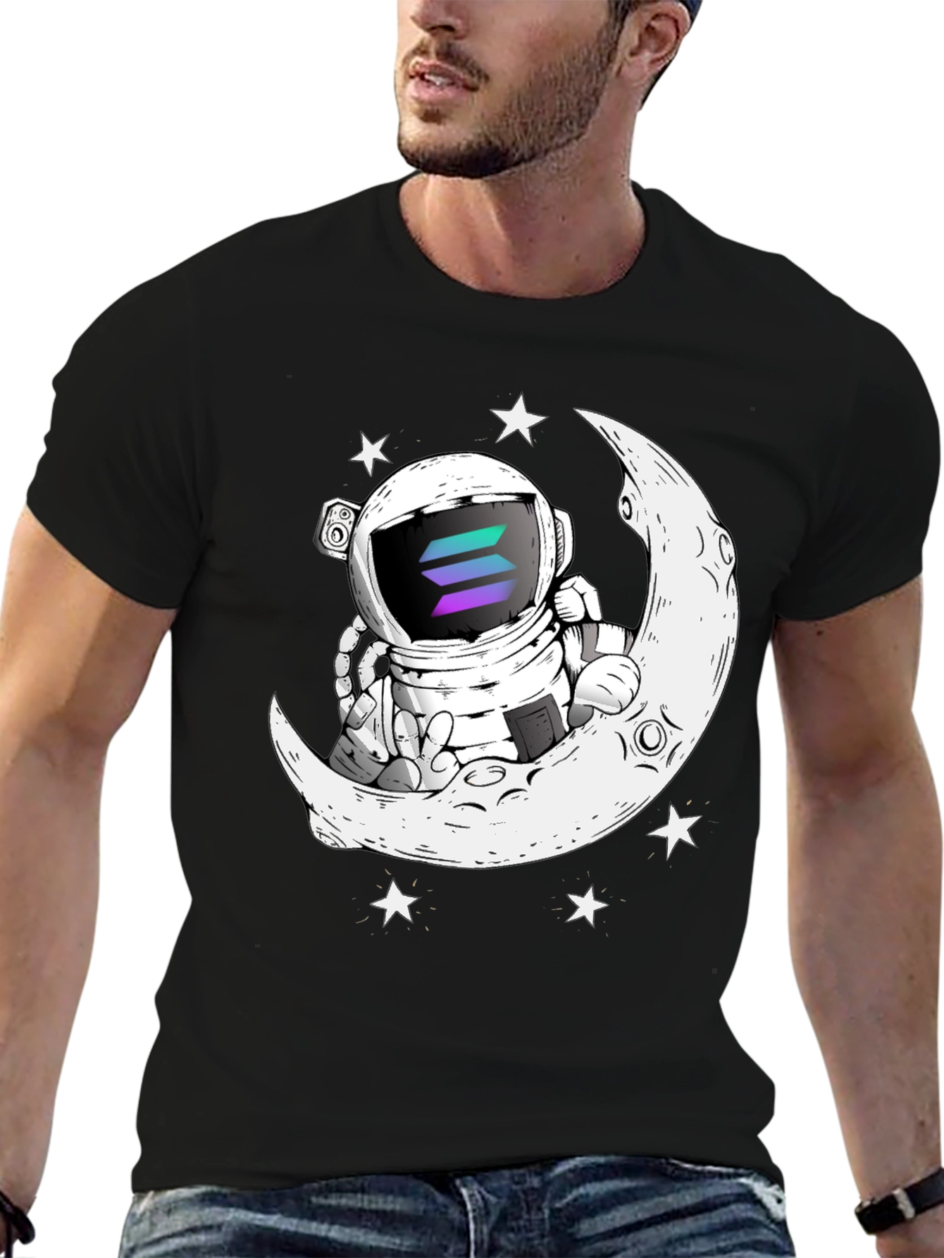 Astronaut Moon T-Shirt - Crypto Space Tee