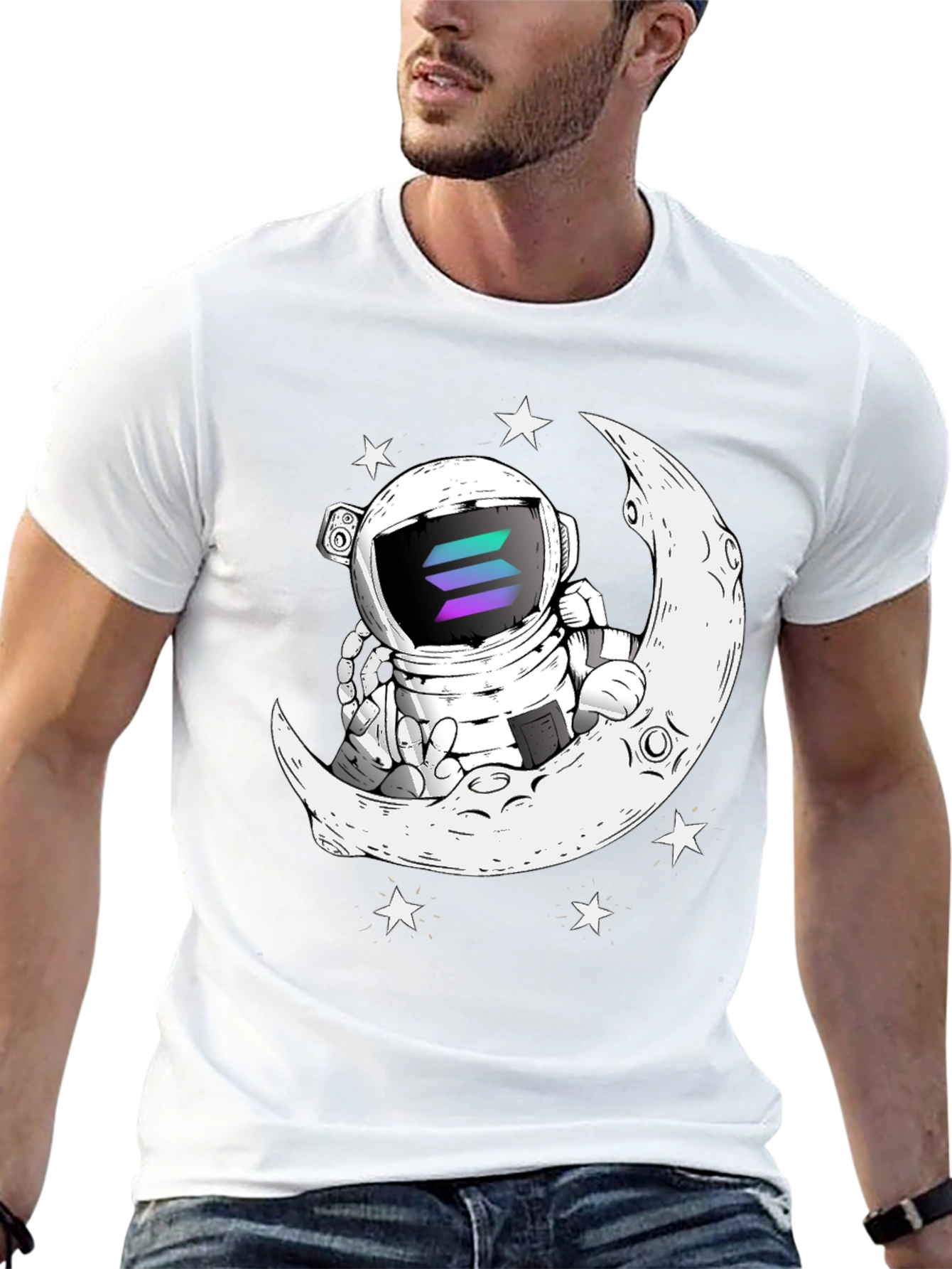Astronaut Moon T-Shirt - Crypto Space Tee