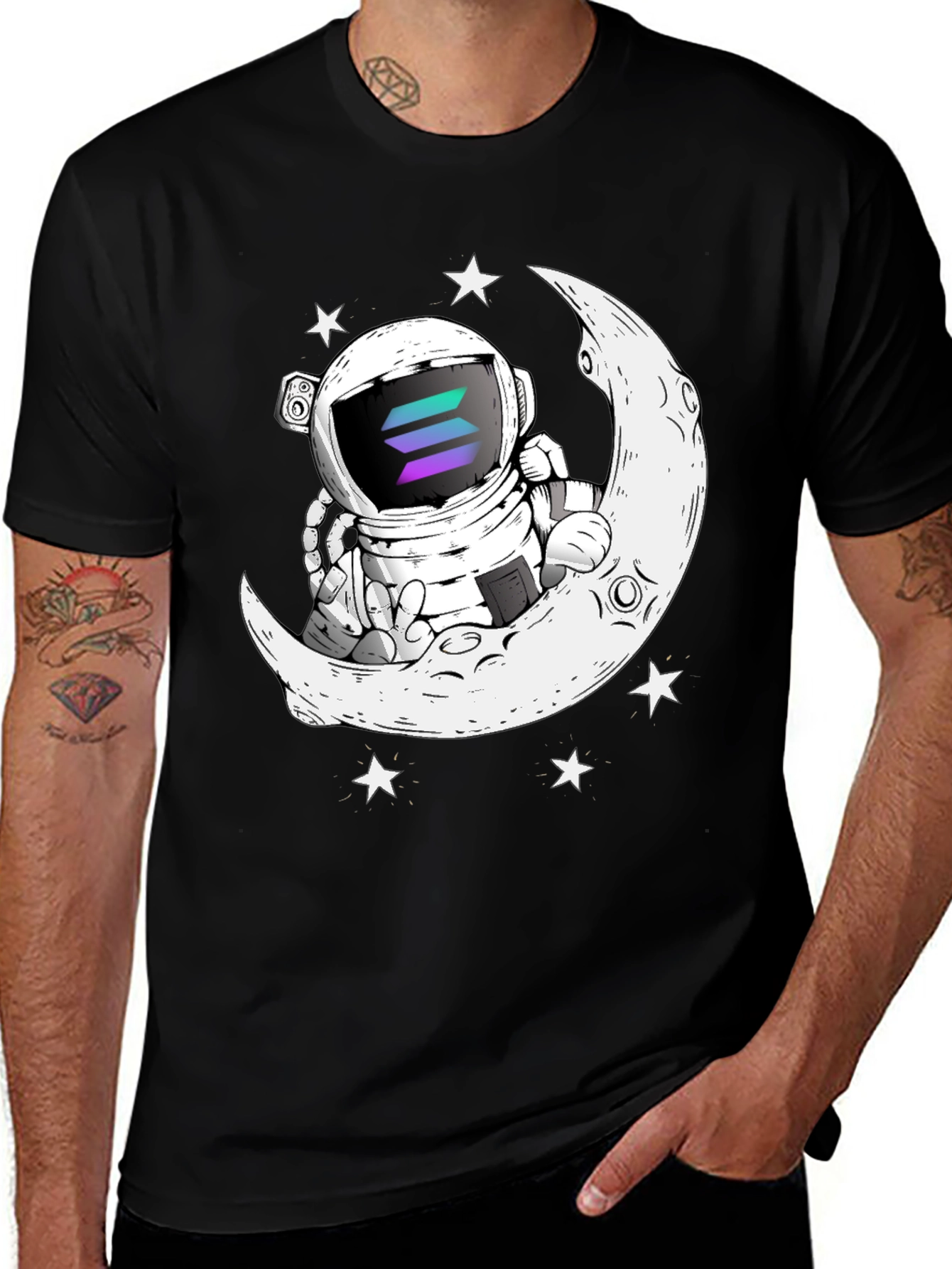 Astronaut Moon T-Shirt - Crypto Space Tee