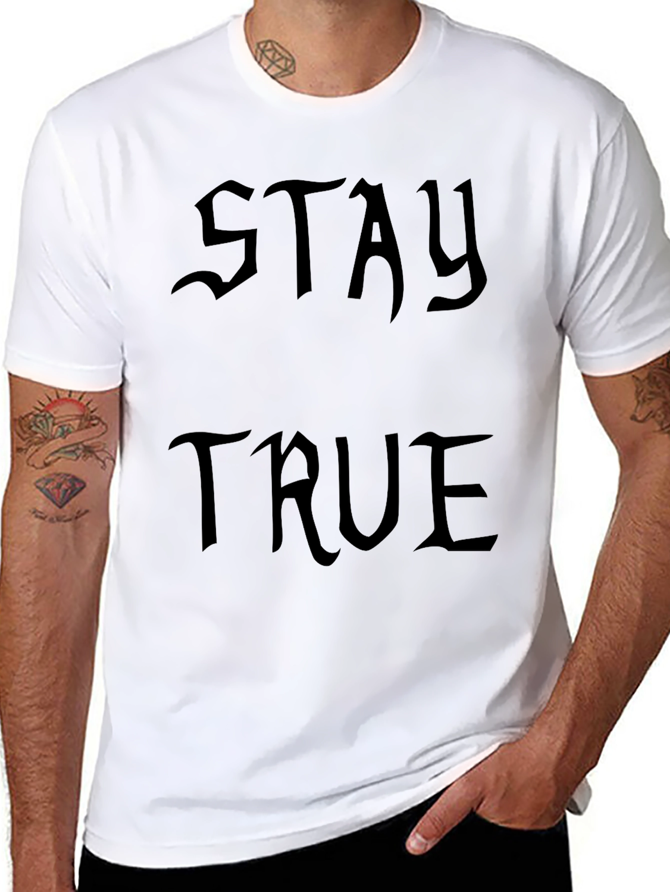 Stay True Black Graphic T-Shirt