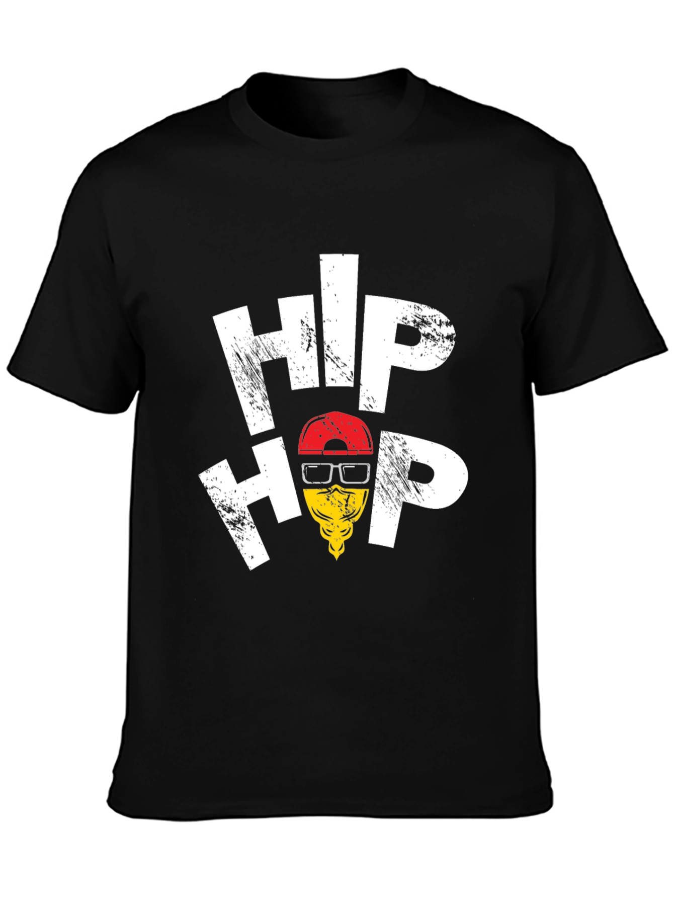 Hip Hop Graphic Tee - Trendy Black T-Shirt