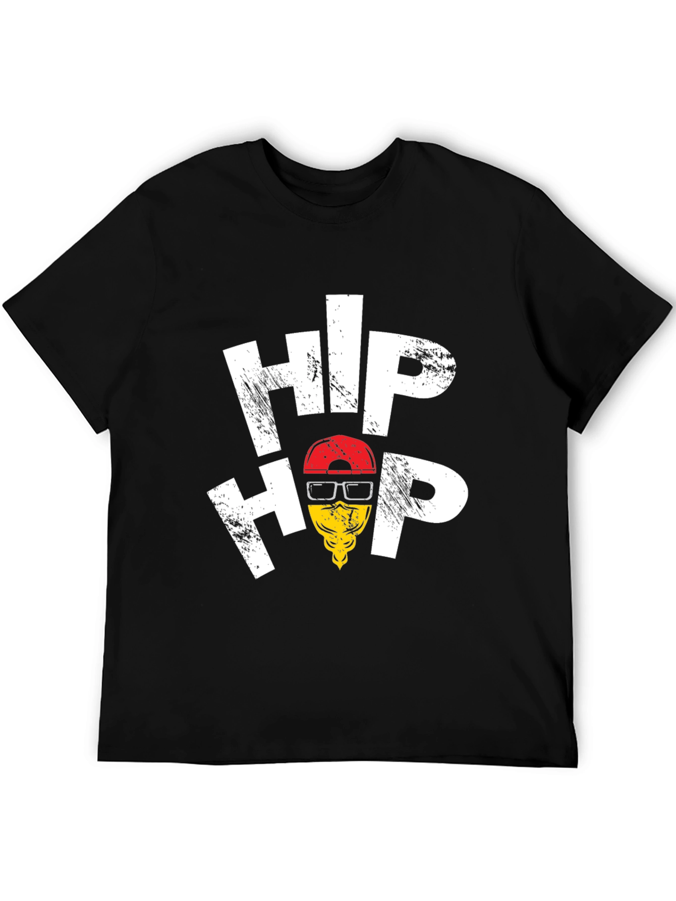 Hip Hop Graphic Tee - Trendy Black T-Shirt