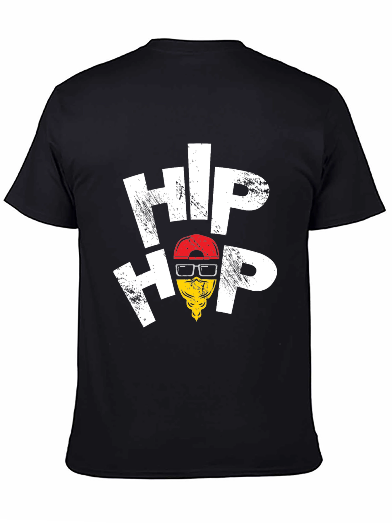 Hip Hop Graphic Tee - Trendy Black T-Shirt