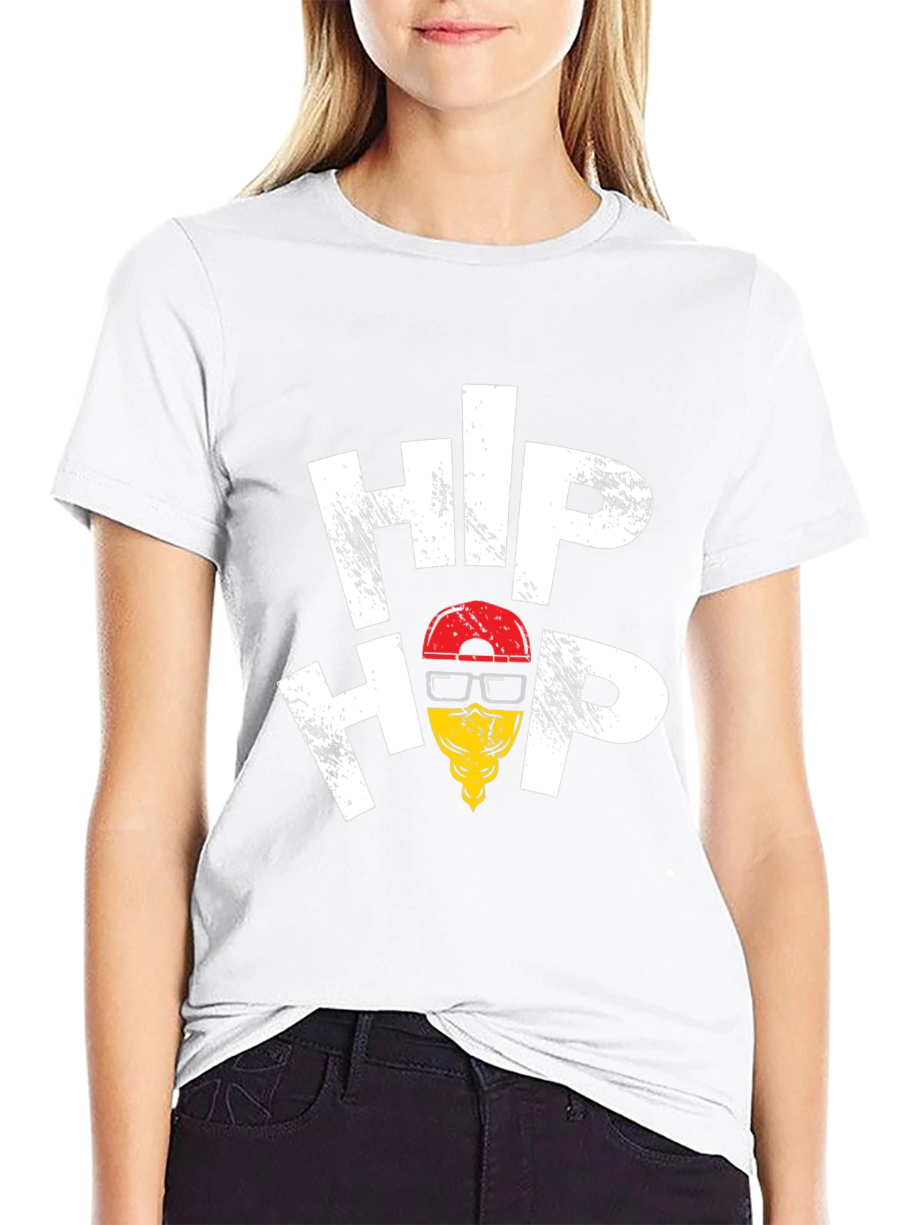 Hip Hop Graphic Tee - Trendy Black T-Shirt