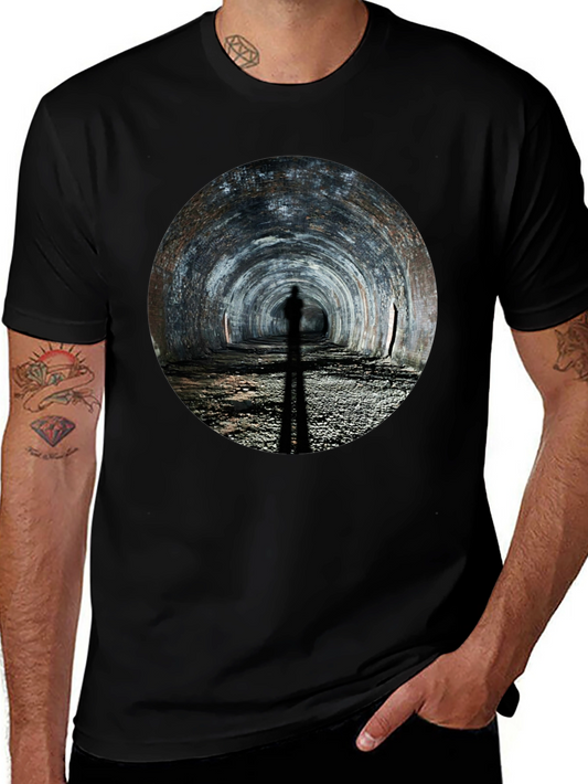 Tunnel Shadow T-Shirt: Dark & Mysterious Design