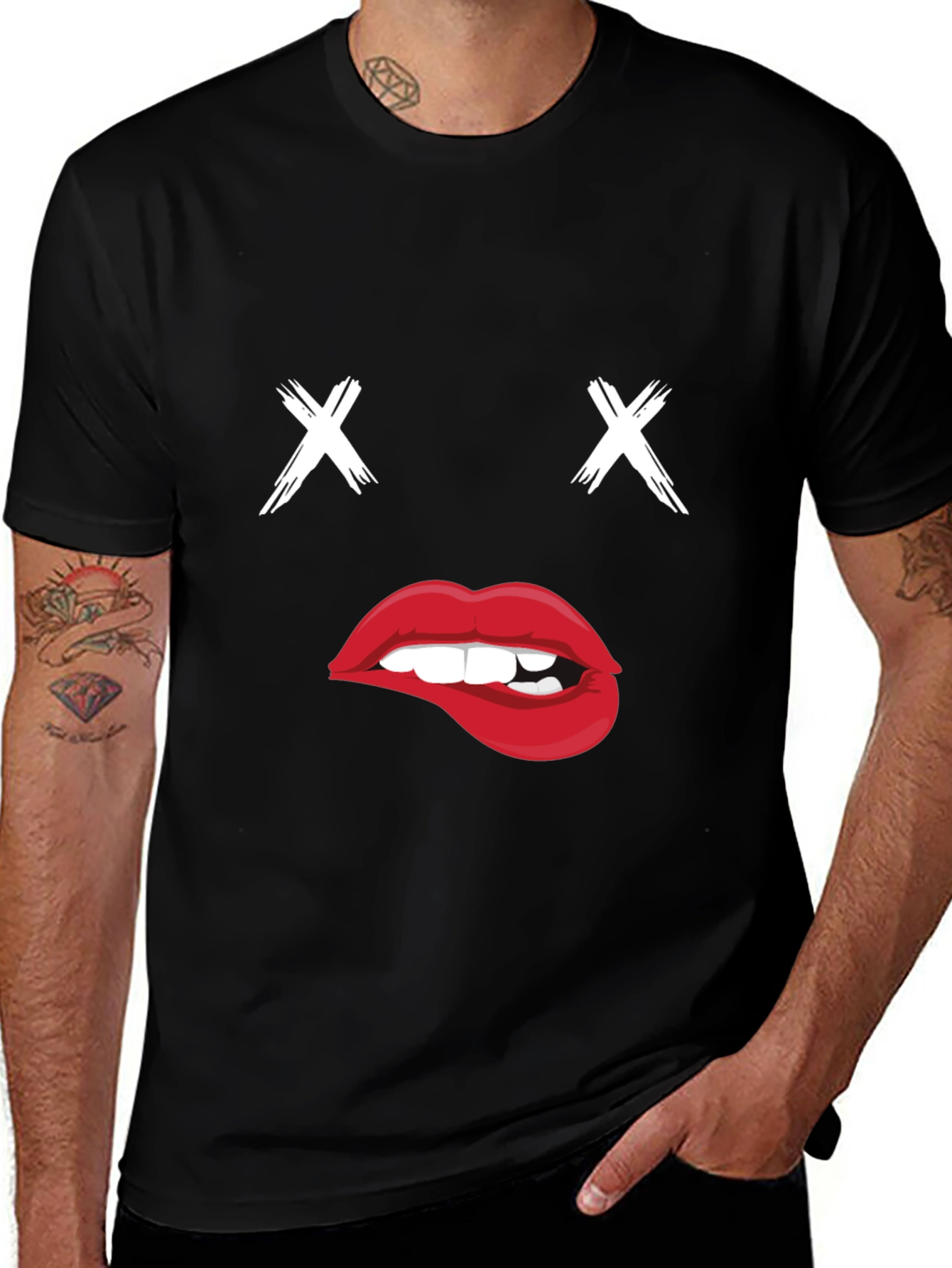 Black T-Shirt with Dead Inside Graphic