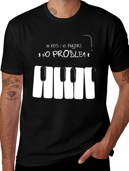 Piano Keys Graphic Tee - 88 Keys No Problem T-Shirt