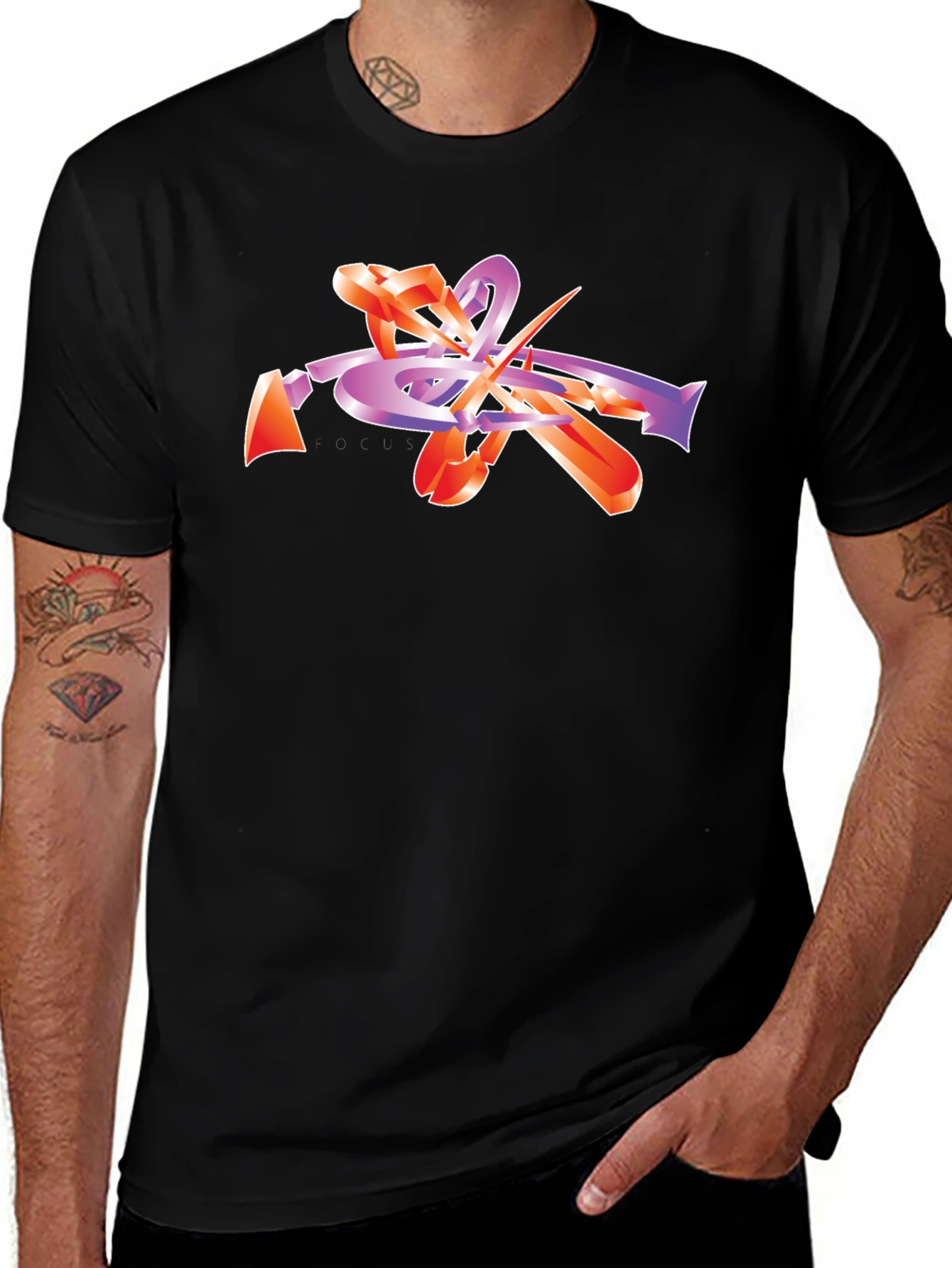 Abstract Trumpet Graphic Tee - Stylish Music Lover T-Shirt