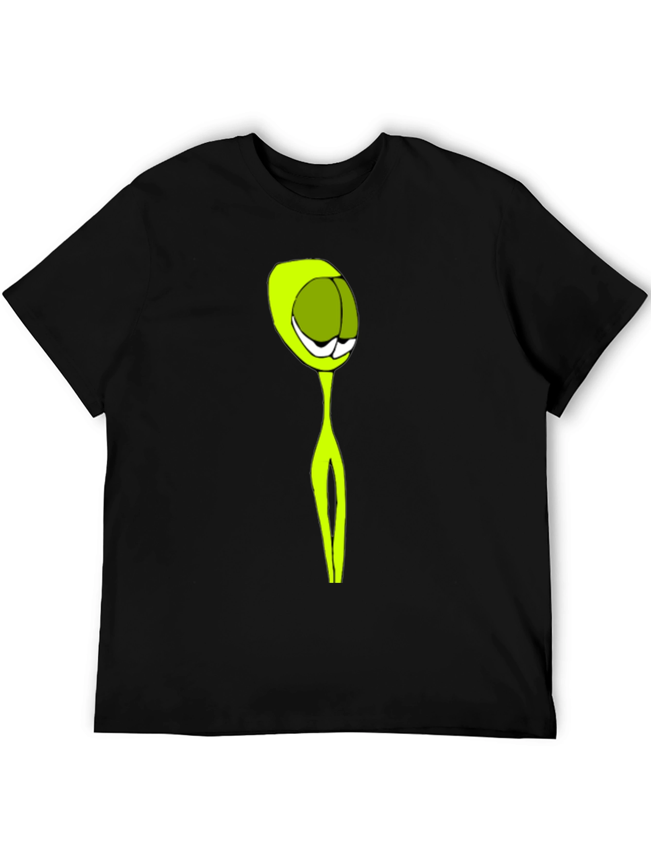 Abstract Alien Graphic Black T-Shirt