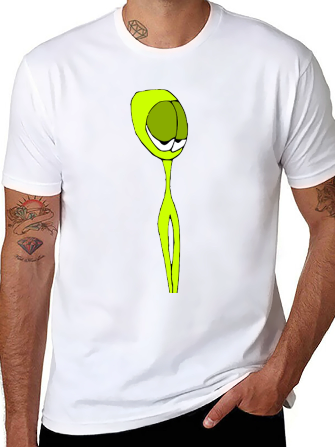 Abstract Alien Graphic Black T-Shirt
