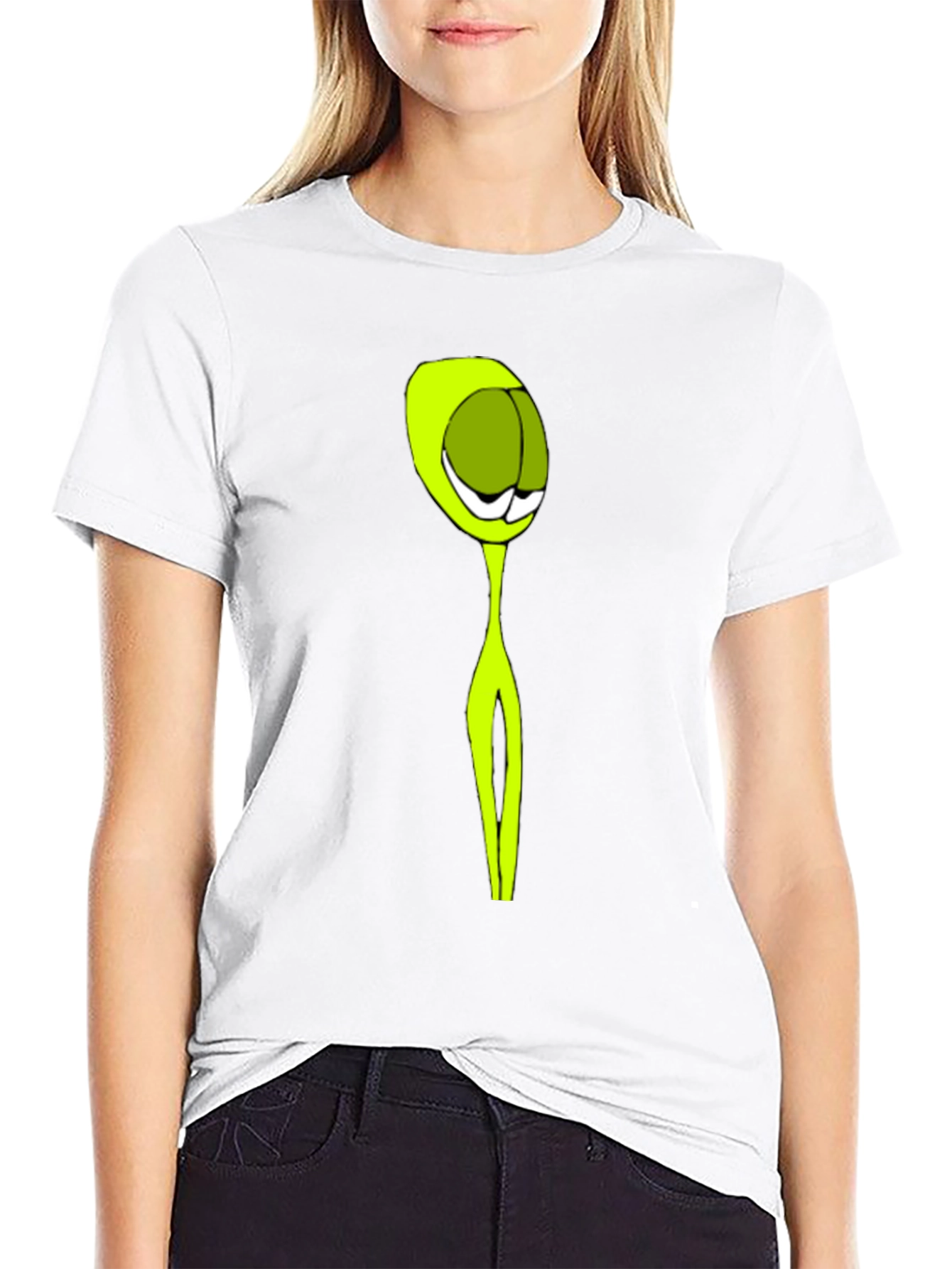 Abstract Alien Graphic Black T-Shirt