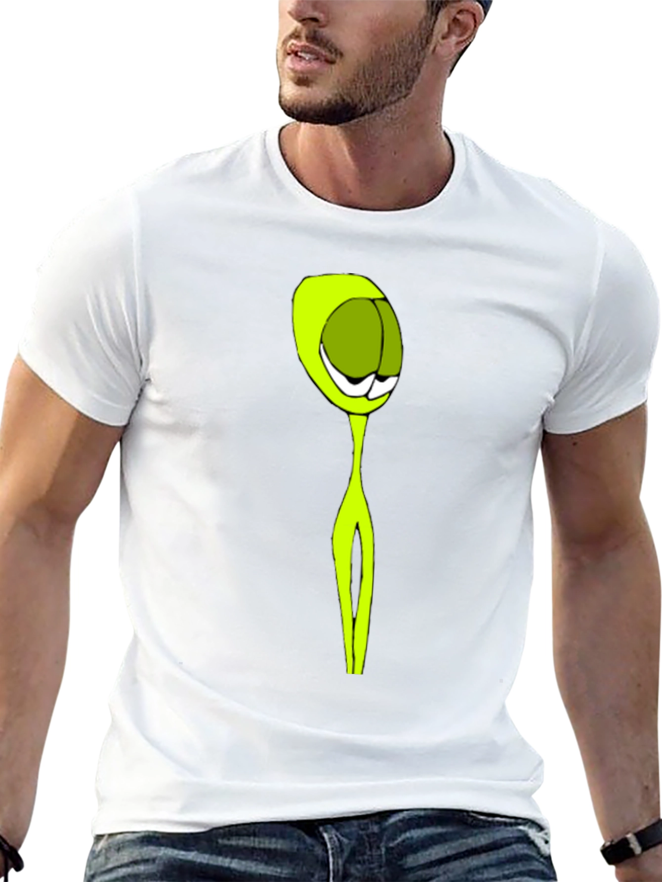 Abstract Alien Graphic Black T-Shirt