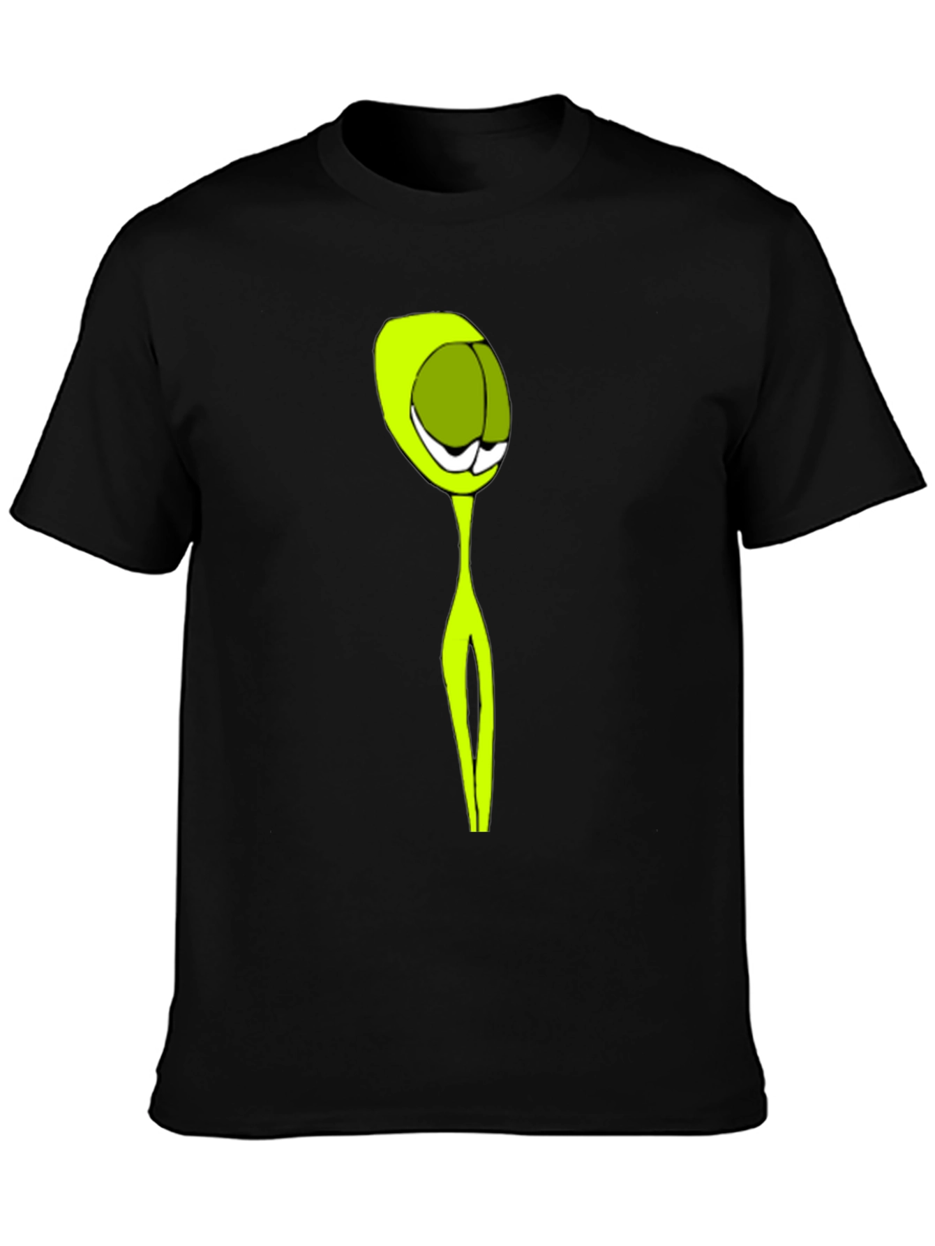 Abstract Alien Graphic Black T-Shirt