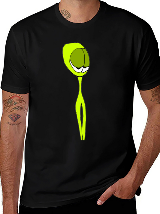 Abstract Alien Graphic Black T-Shirt