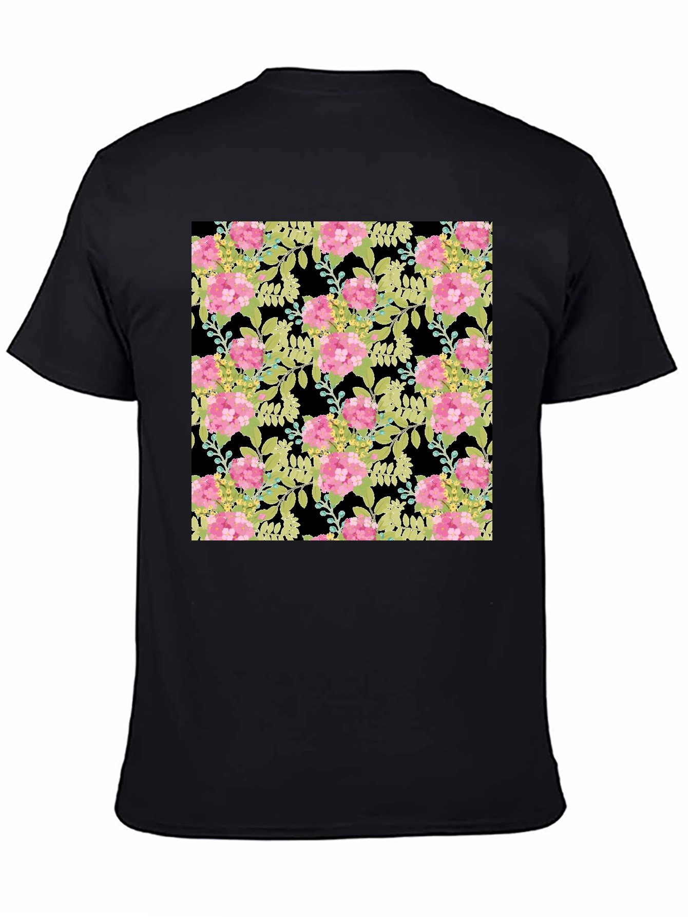 Floral Blossom Print Black T-Shirt