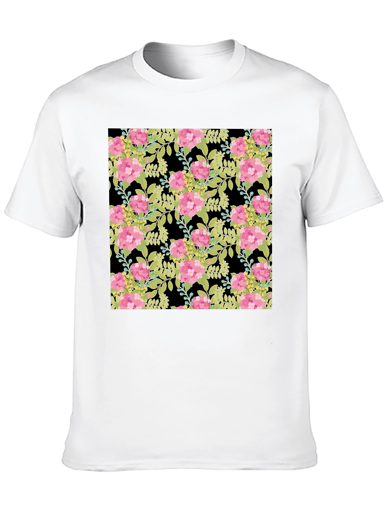 Floral Blossom Print Black T-Shirt