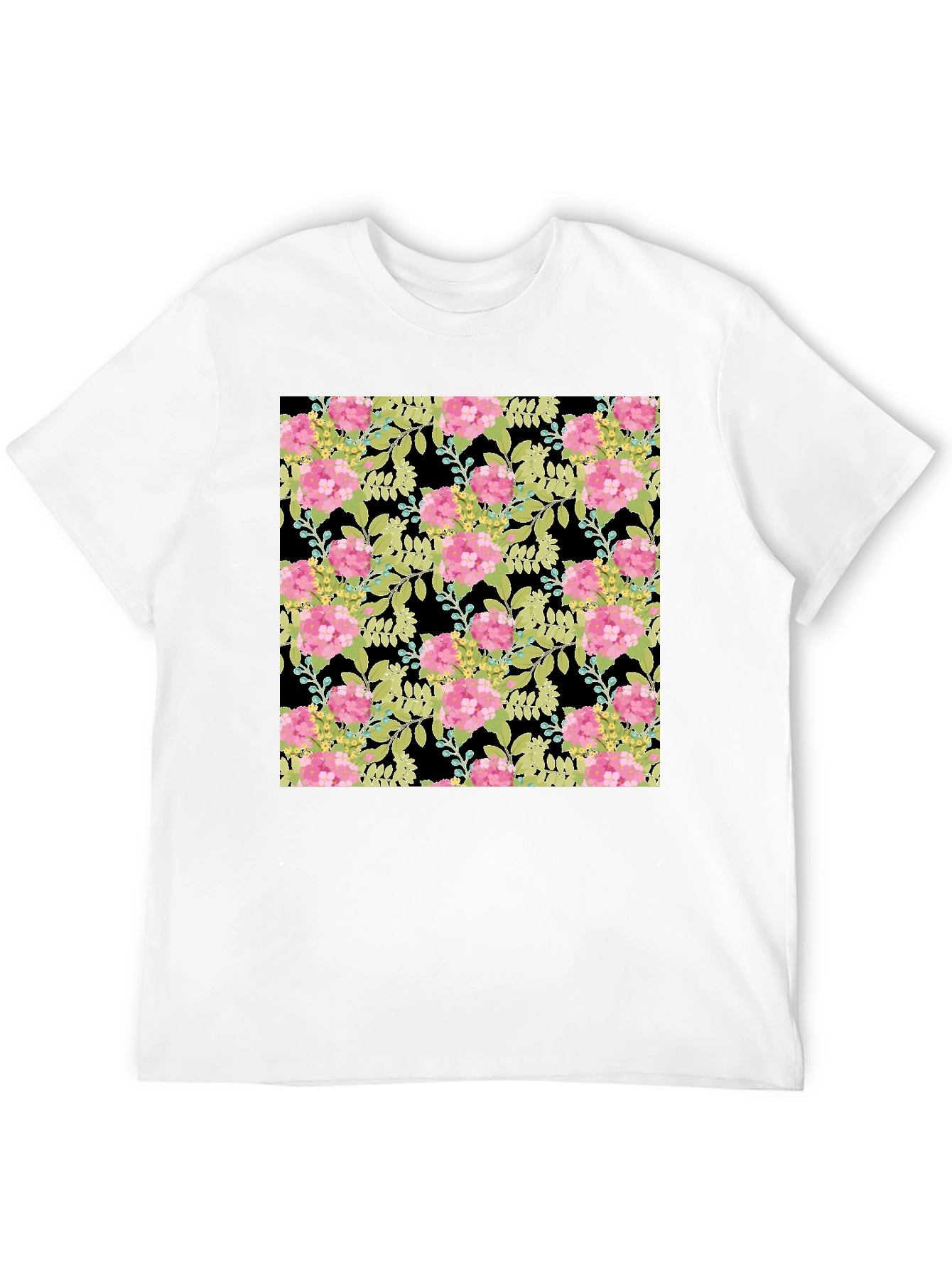 Floral Blossom Print Black T-Shirt