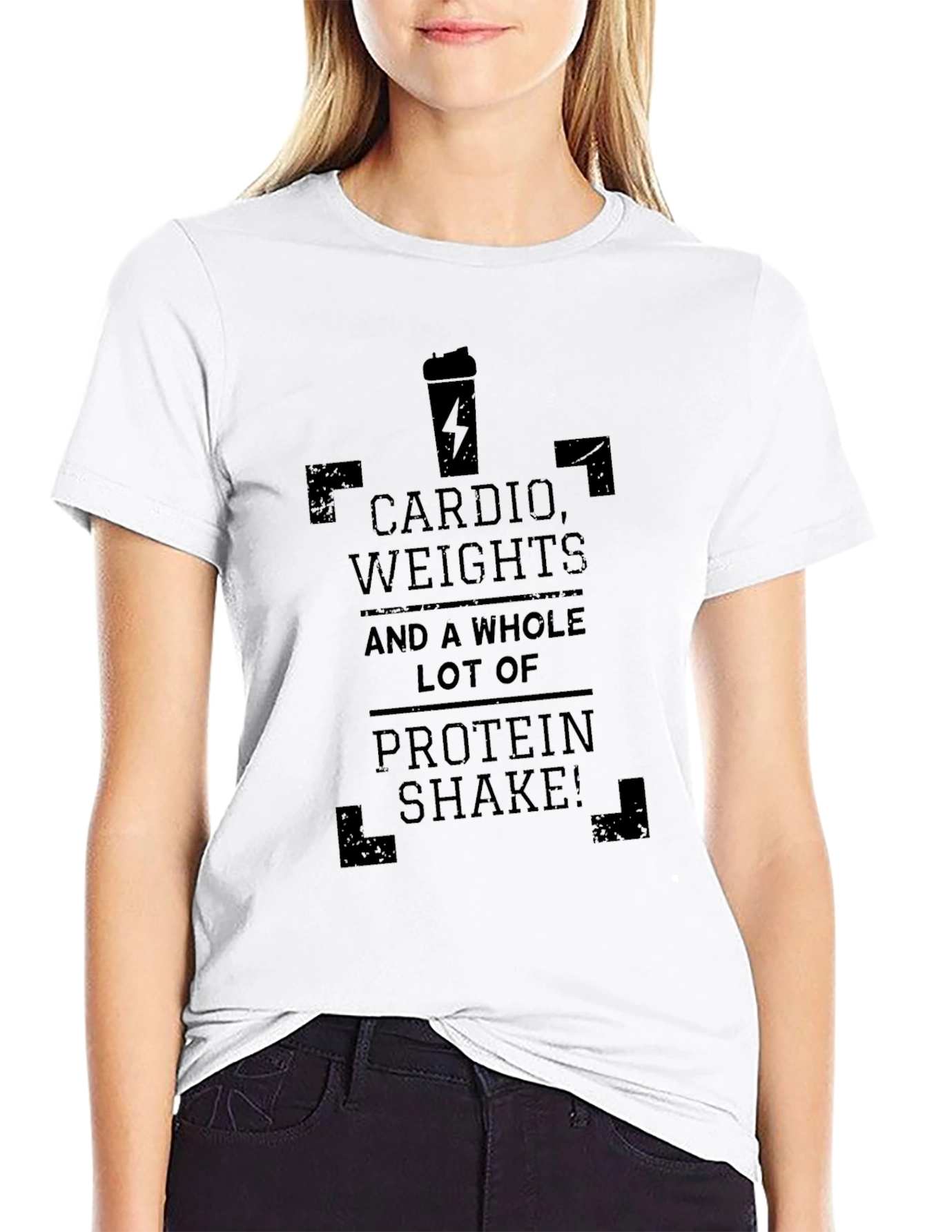 Cardio Weights Protein Shake Black T-Shirt