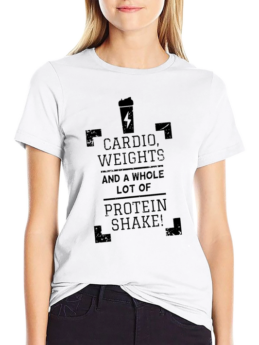 Cardio Weights Protein Shake Black T-Shirt