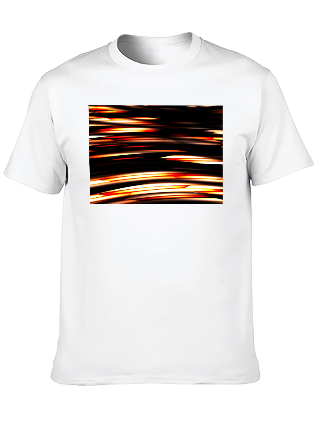 Abstract Light Streak Graphic Black T-Shirt