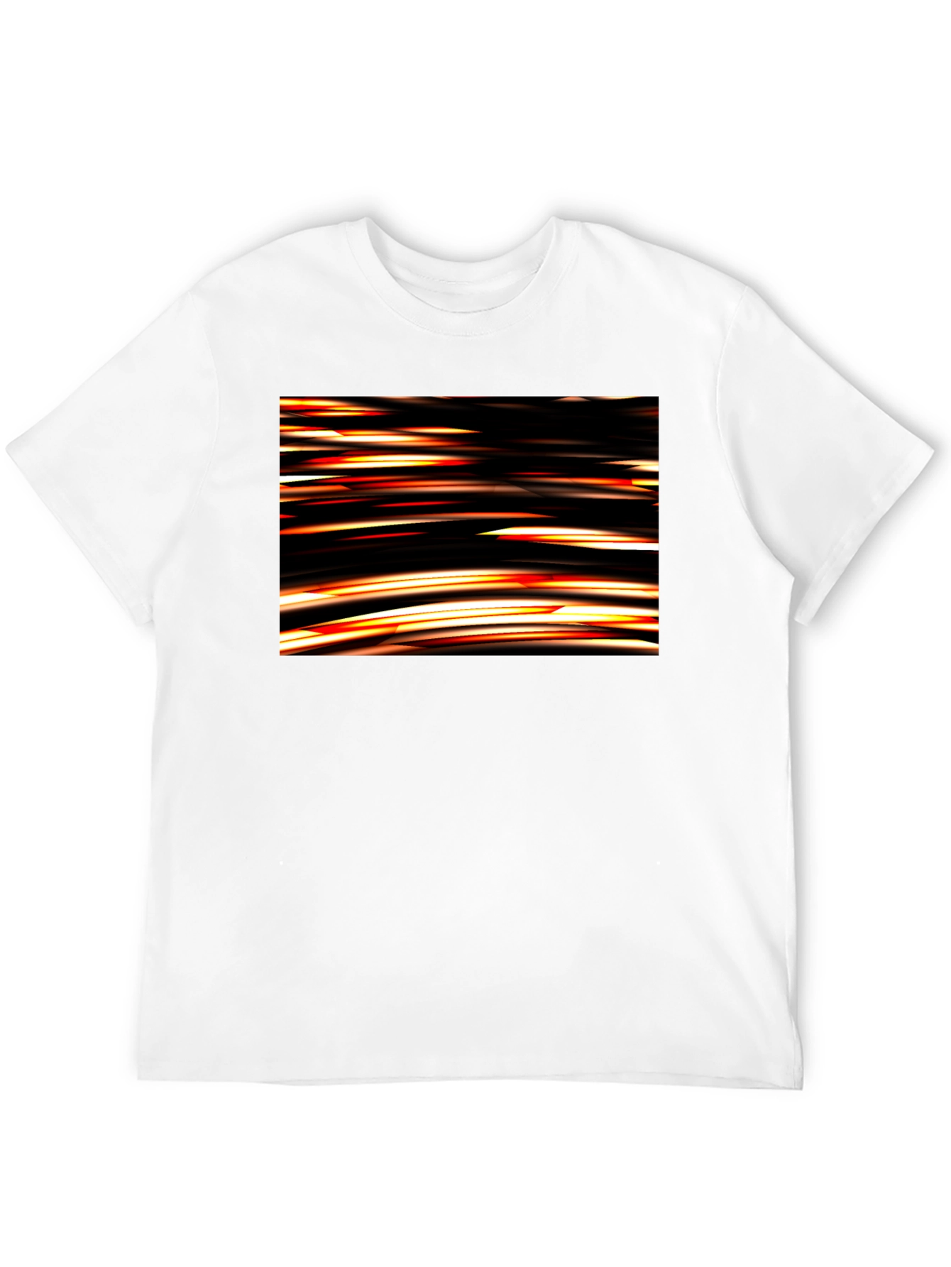 Abstract Light Streak Graphic Black T-Shirt