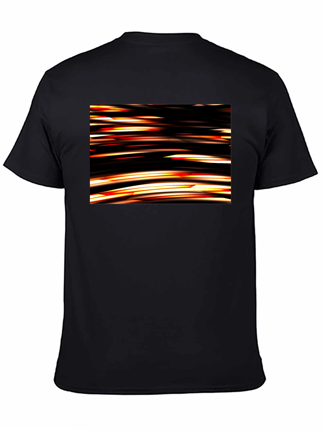 Abstract Light Streak Graphic Black T-Shirt